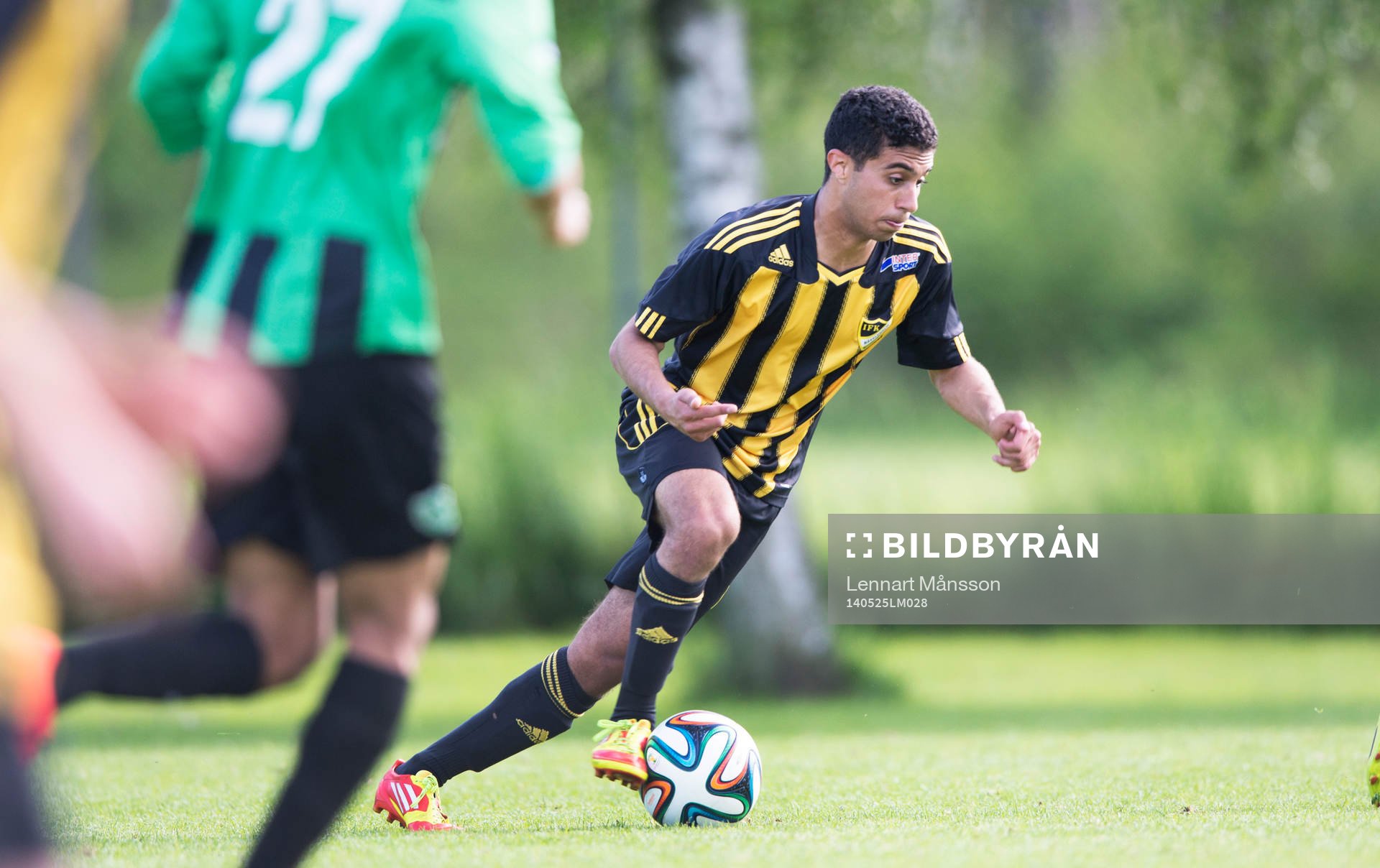 IFK Hässleholms Laif Mirée  i matchen i juniorallsvenskan mellan IFK Hässleholm och Högaborg i Hässleholm 25 maj  2014.