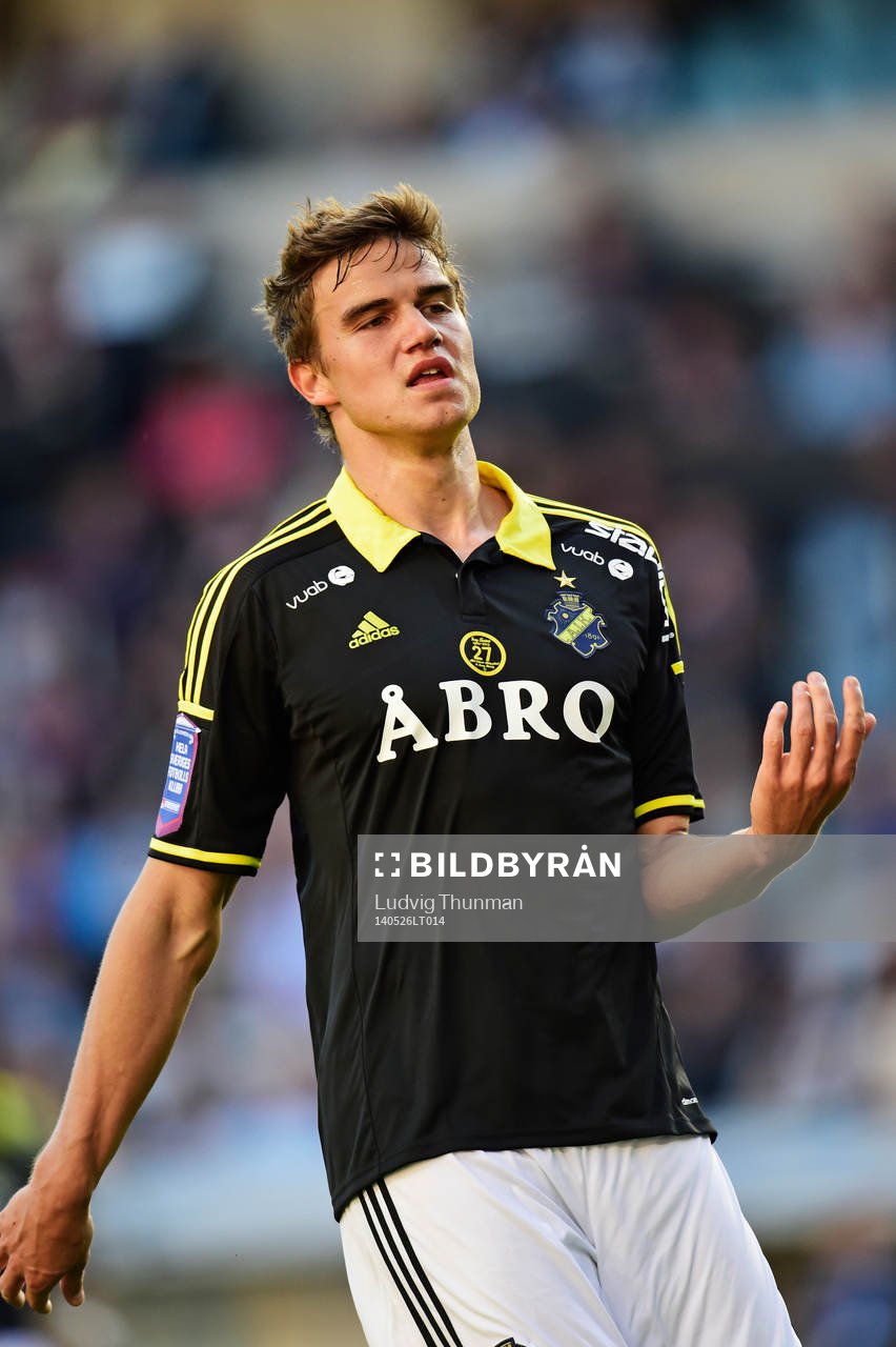 AIK:s Eero Markkanen under matchen i Allsvenskan mellan Malmö FF och AIK den 26 maj 2014 i Malmö. 