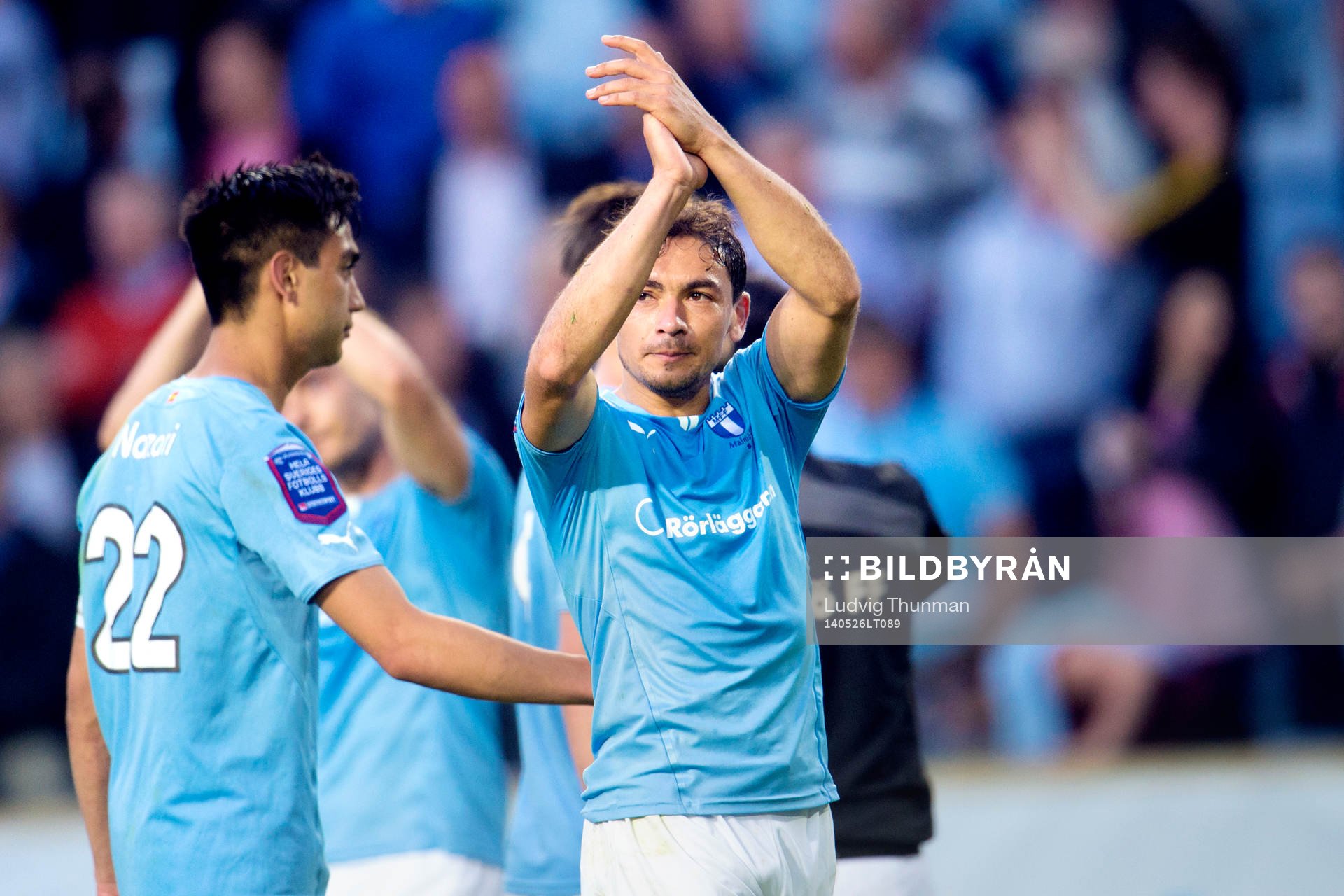 Malmö FFs Ricardo Ferreira under matchen i Allsvenskan mellan Malmö FF och AIK den 26 maj 2014 i Malmö. 