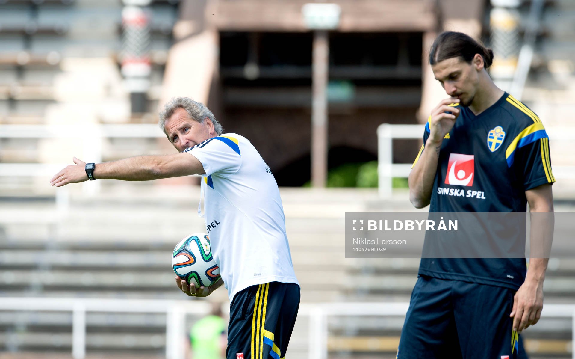 Sveriges förbundskapten Erik Hamrén och Zlatan Ibrahimovic
