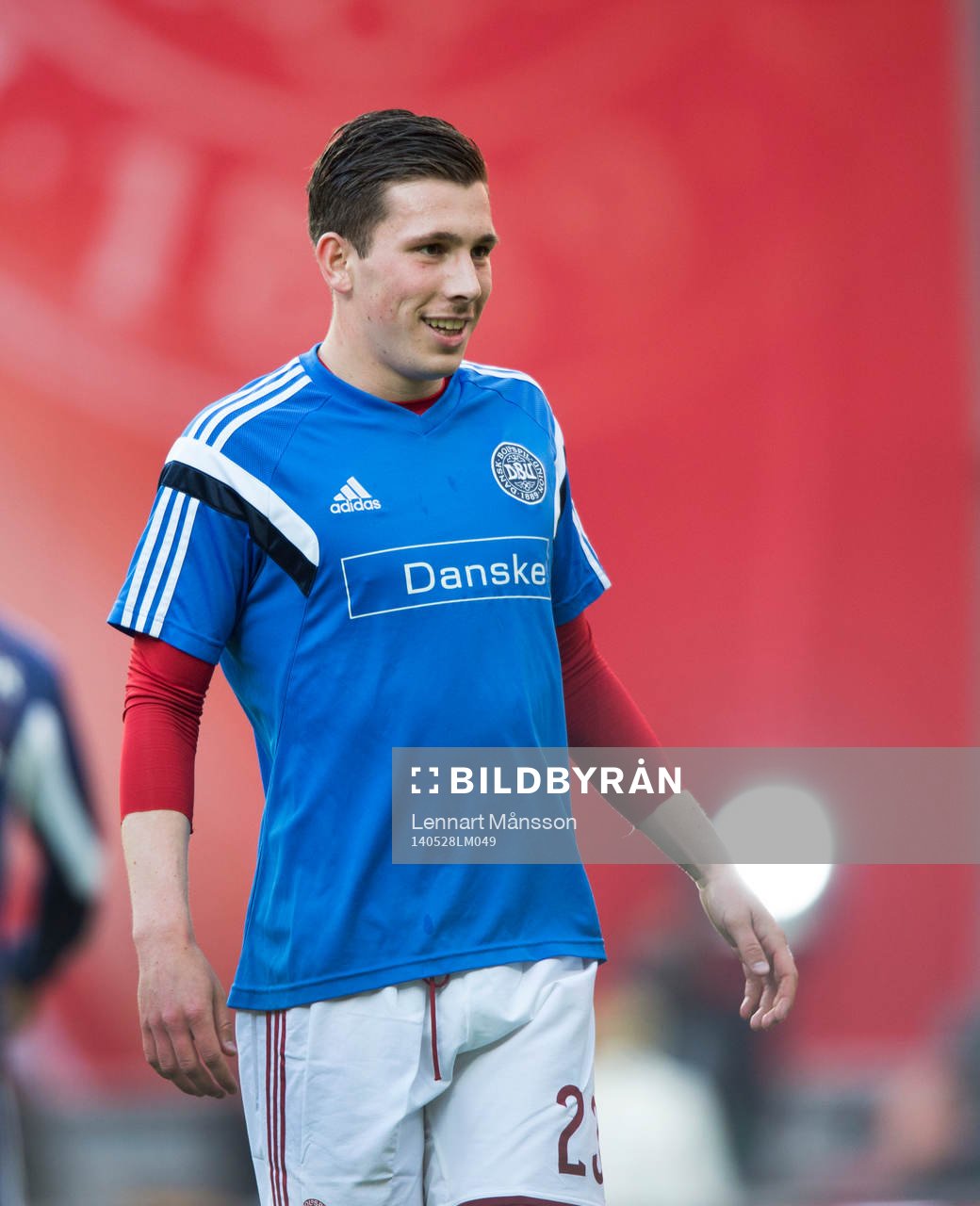 Danmarks Pierre Emile Höjbjerg i landskampen mellan