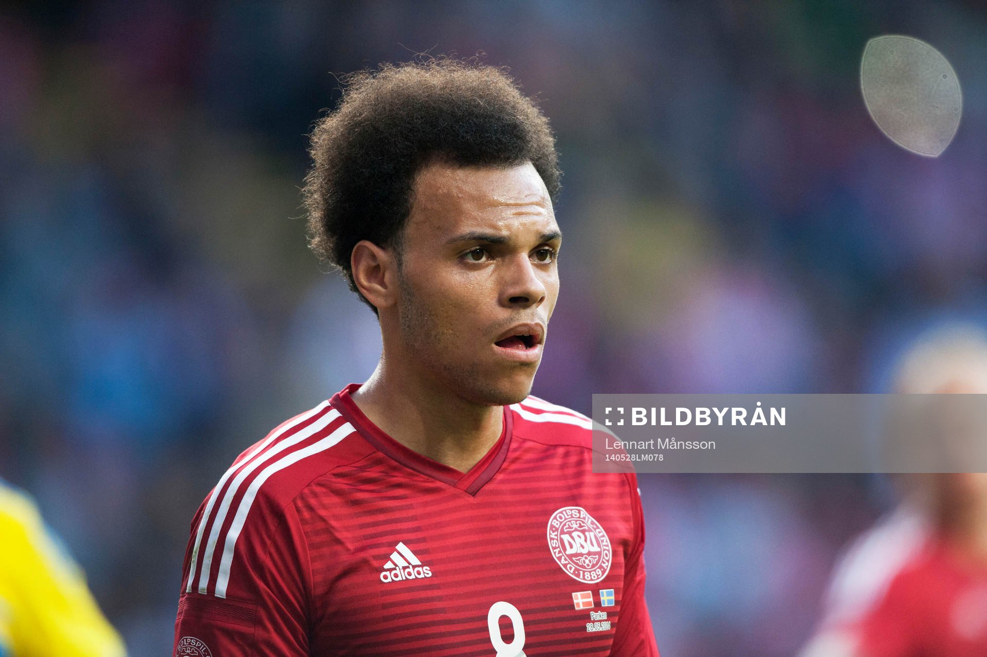 i landskampen mellan Danmark och Sverige i Köpenhamn 28
