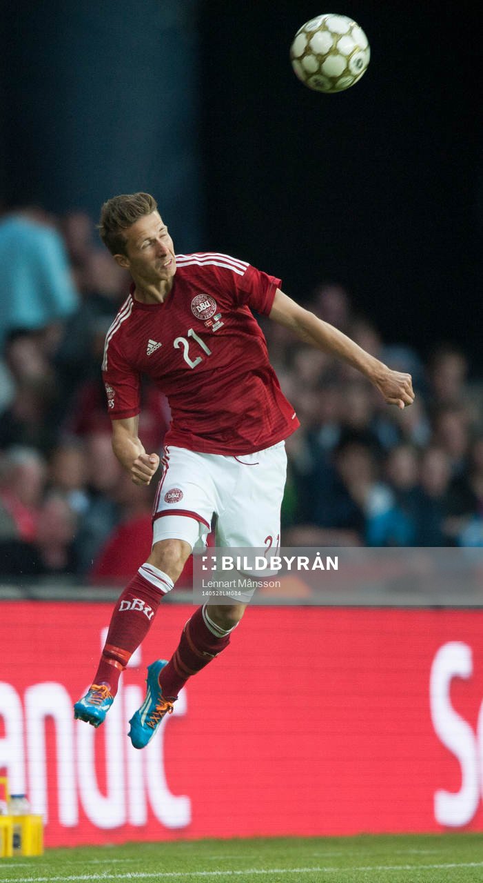 i landskampen mellan Danmark och Sverige i Köpenhamn 28