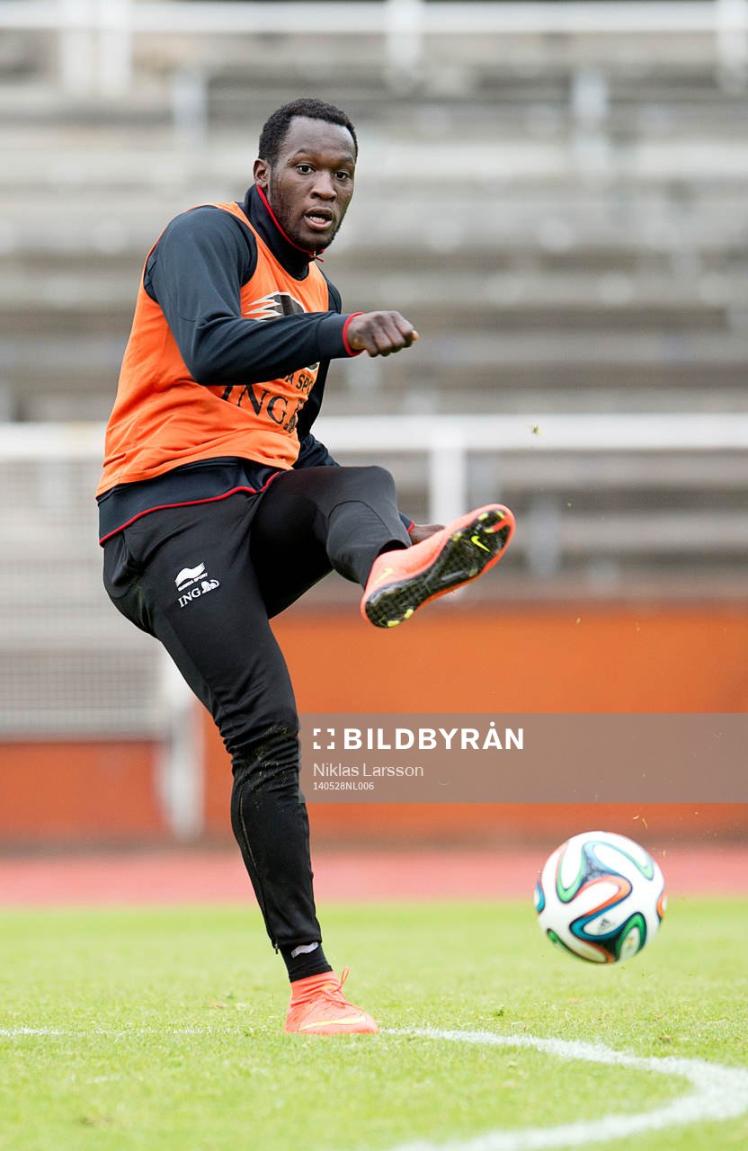 Belgiens Romelu Lukaku under en intervju den 28 april 2014 i Stockholm.