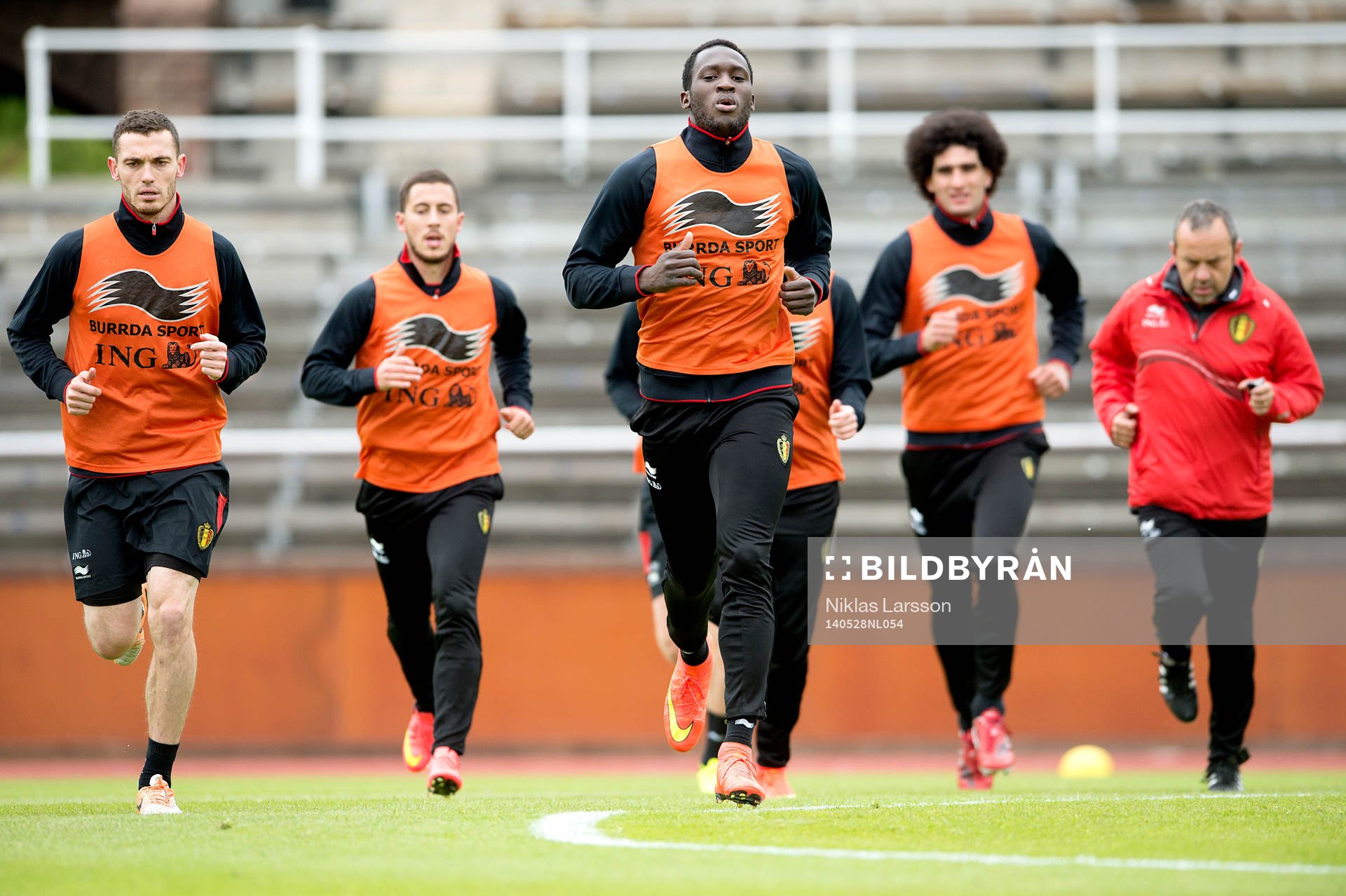Belgiens Romelu Lukaku, Eden Hazard, Marouane Fellaini