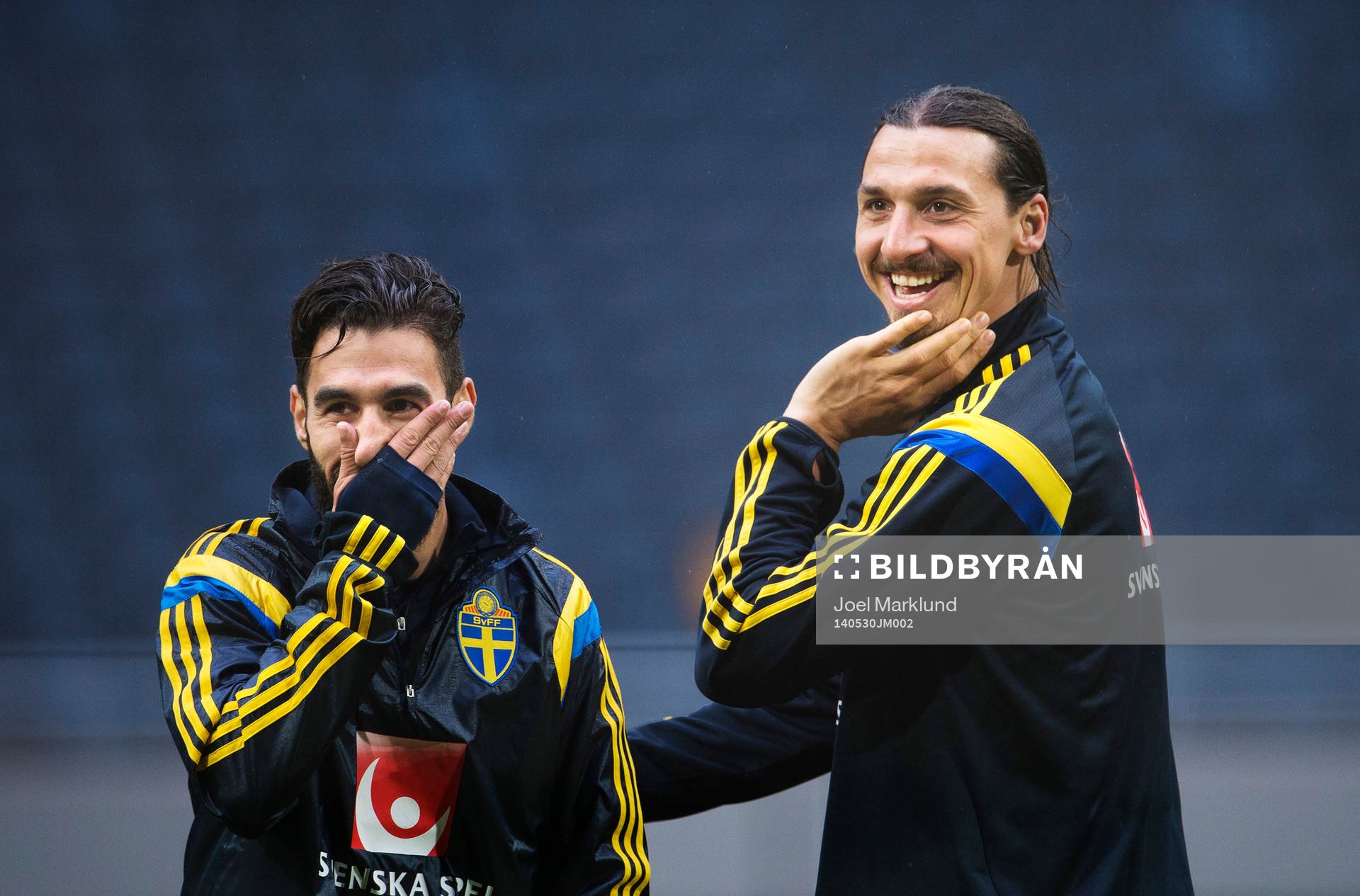 Jimmy Durmaz och Zlatan Ibrahimovic på Sveriges