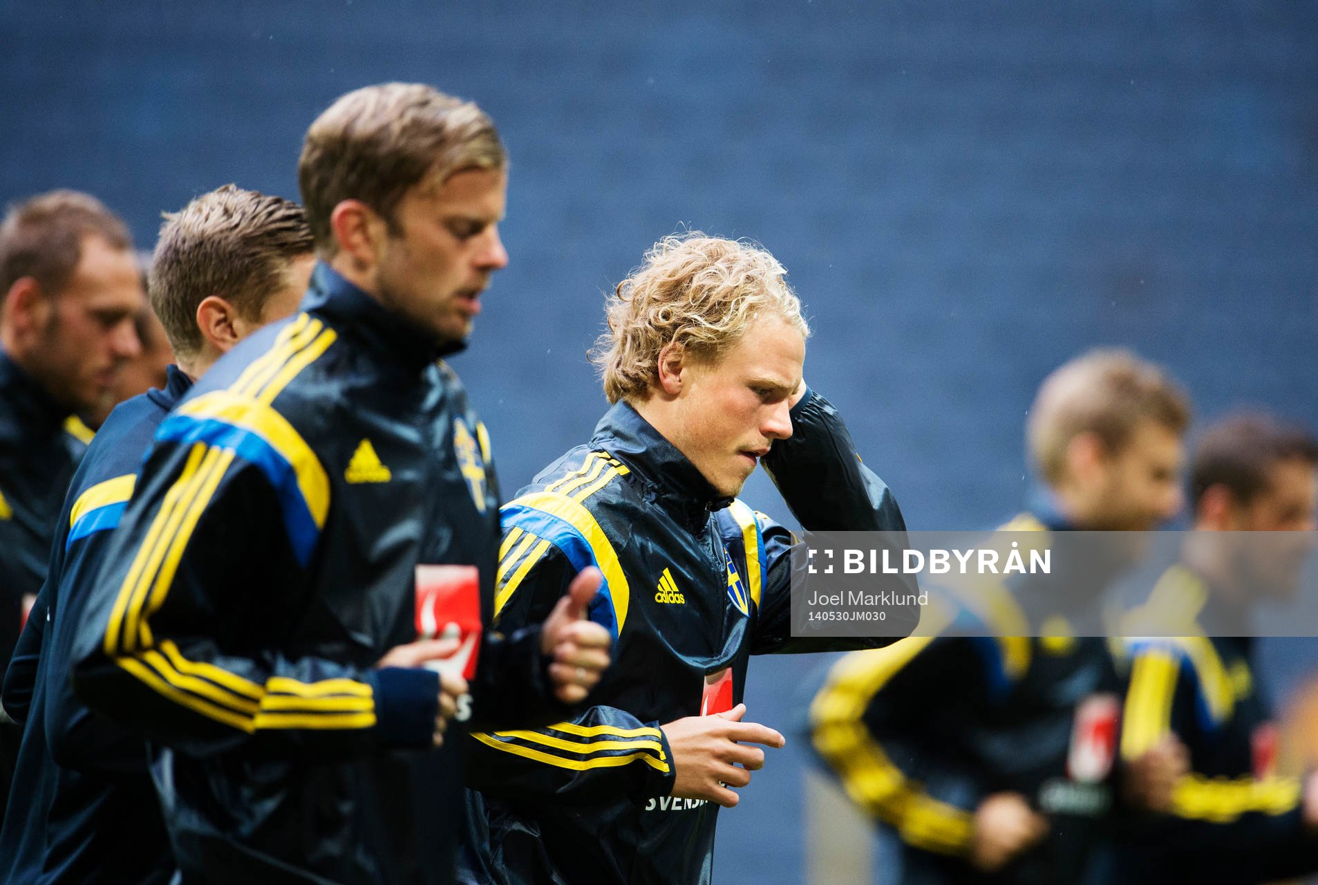 Oscar Hiljemark på Sveriges fotbollandslags träning