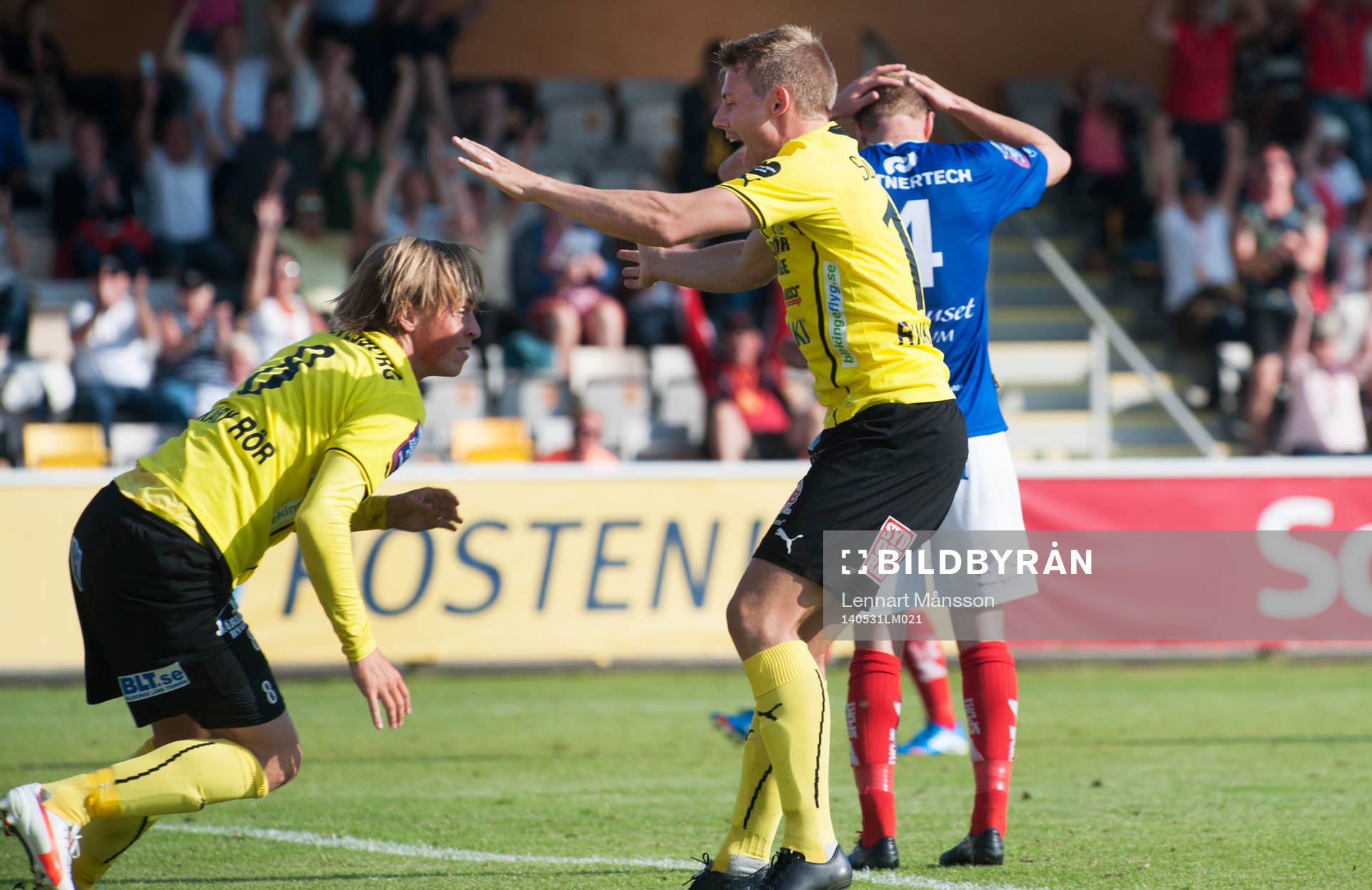 Mjällbys inhoppare Robin Strömberg gjorde 1-0 på