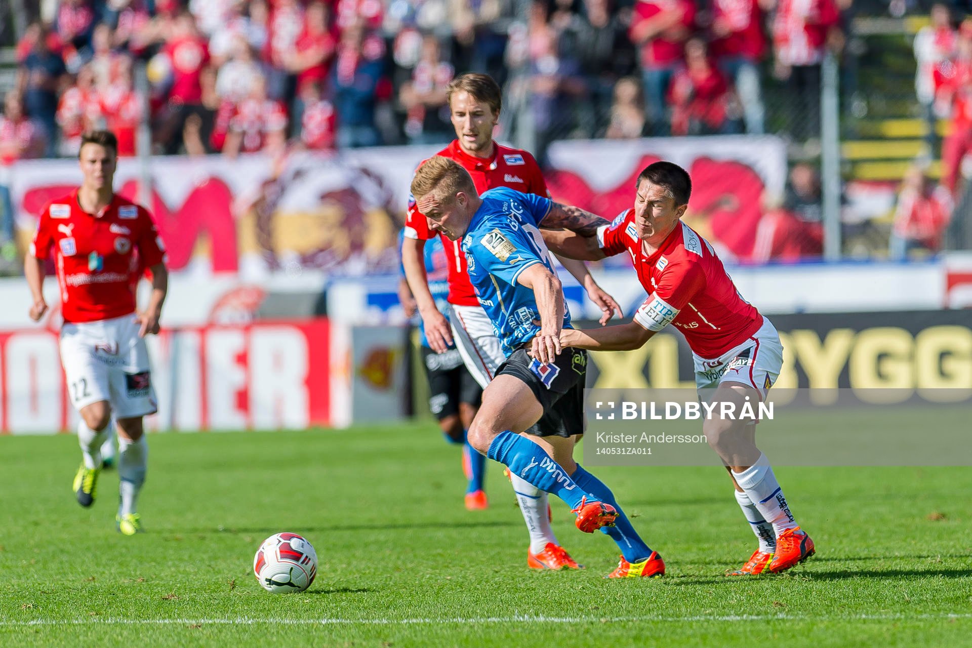 Halmstads Gudjón Baldvinsson och Kalmars Sebastian Ramhorn