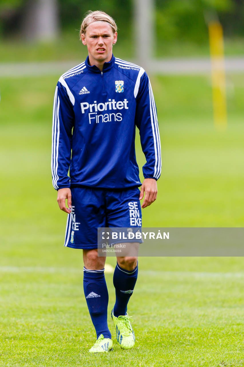 IFK Göteborgs Hampus Zackrisson under en fotbollsträning den 31 maj 2014 i Göteborg.