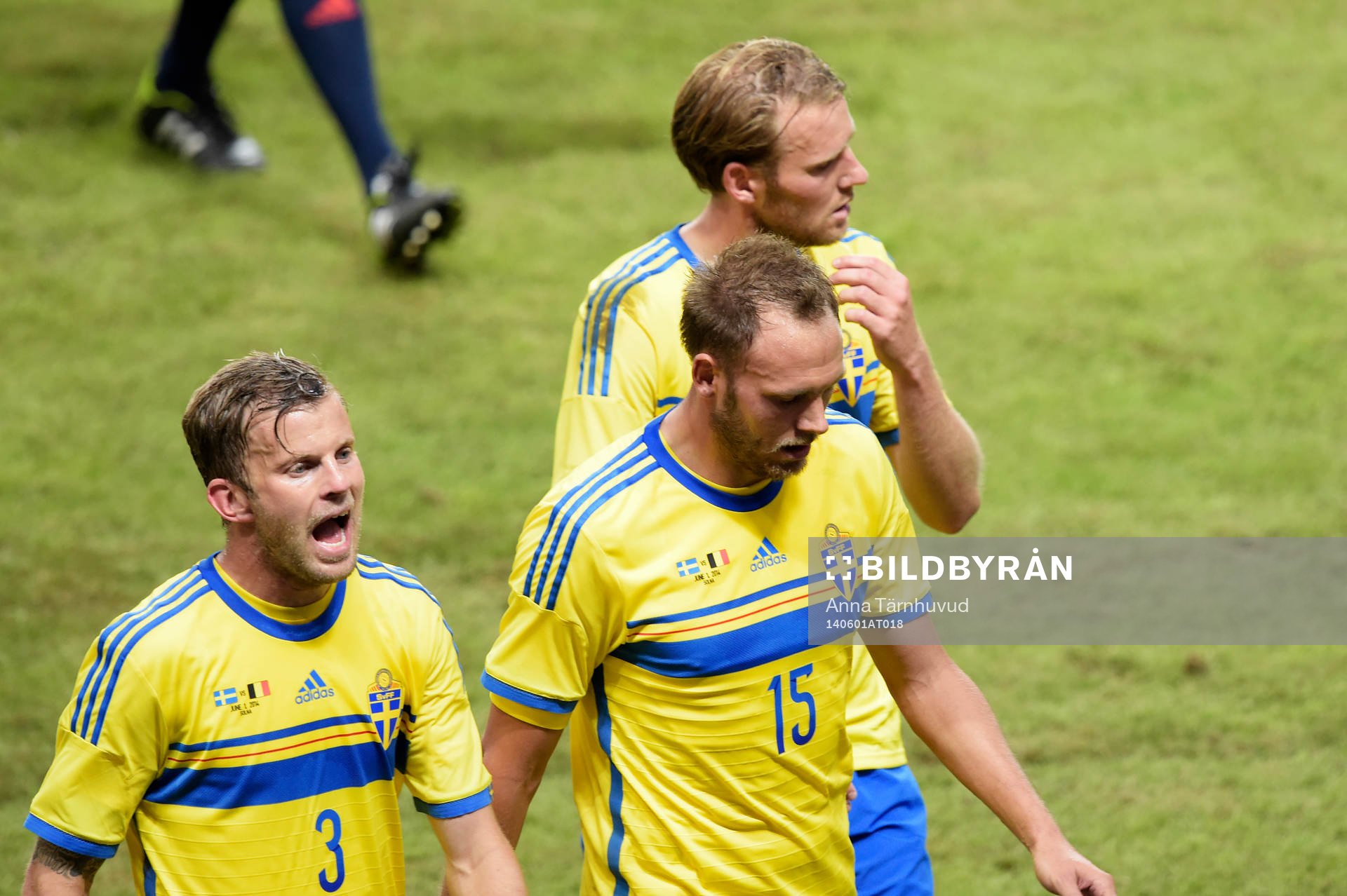 Sveriges Mikael Antonsson och Andreas Granqvist i halvtid