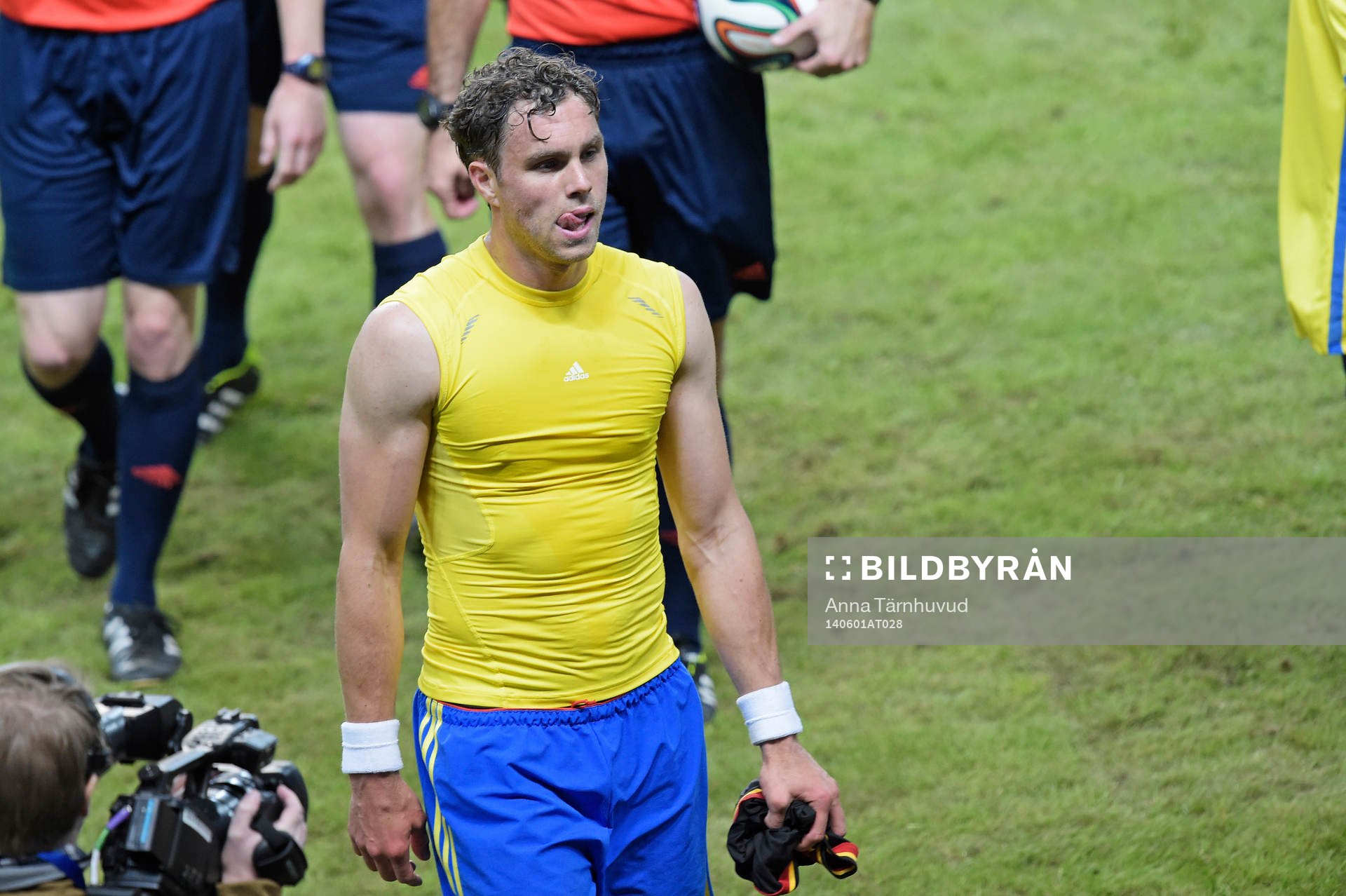 Sveriges Johan Elmander deppar