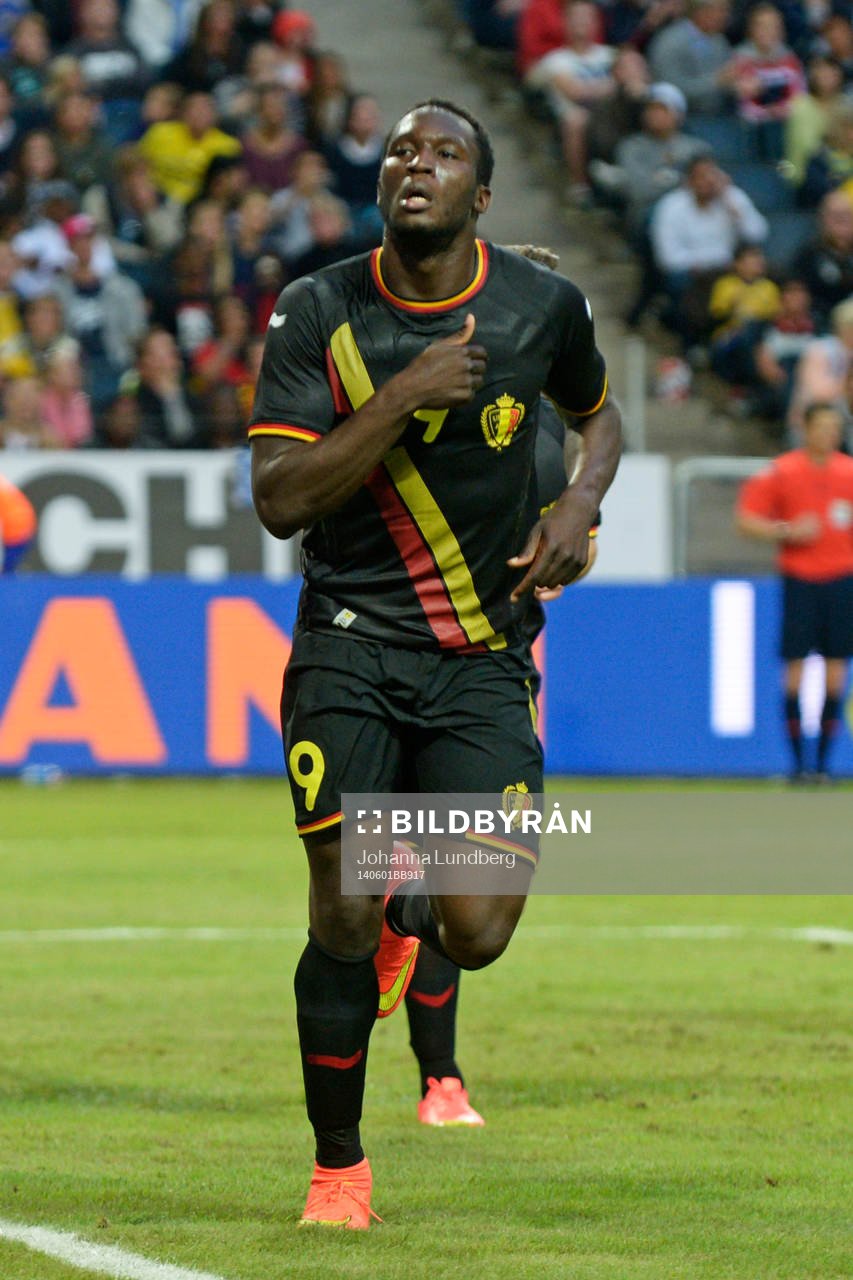 Belgiens Romelu Lukaku jublar