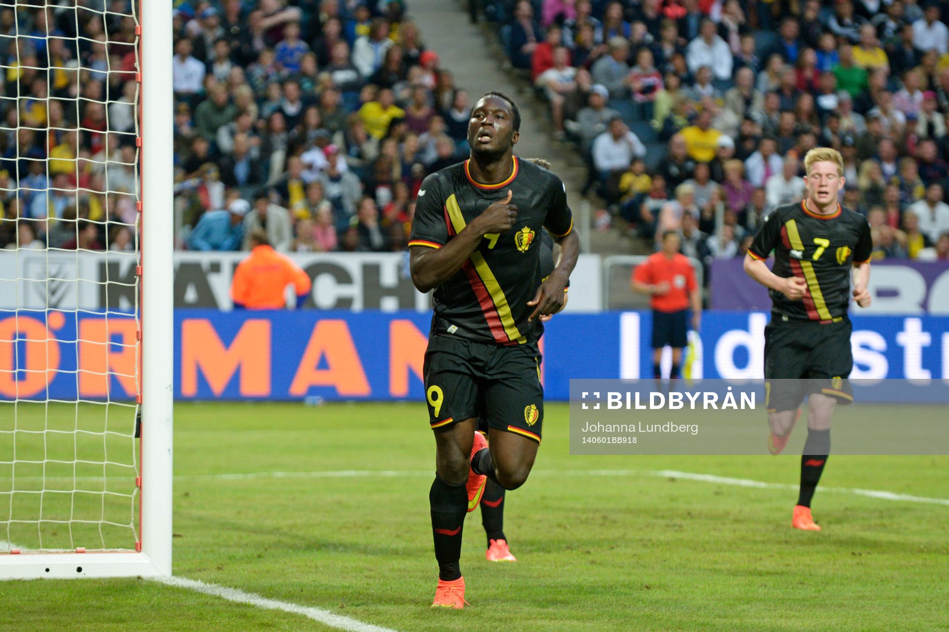 Belgiens Romelu Lukaku jublar