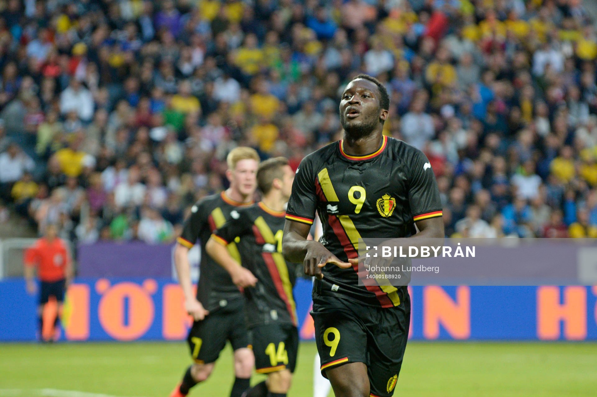 Belgiens Romelu Lukaku jublar