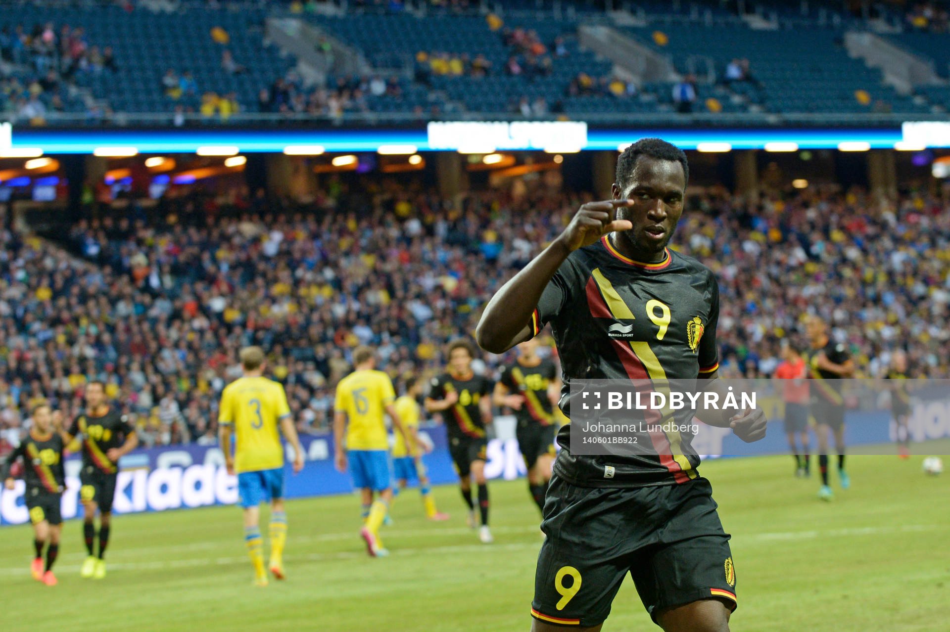 Belgiens Romelu Lukaku jublar