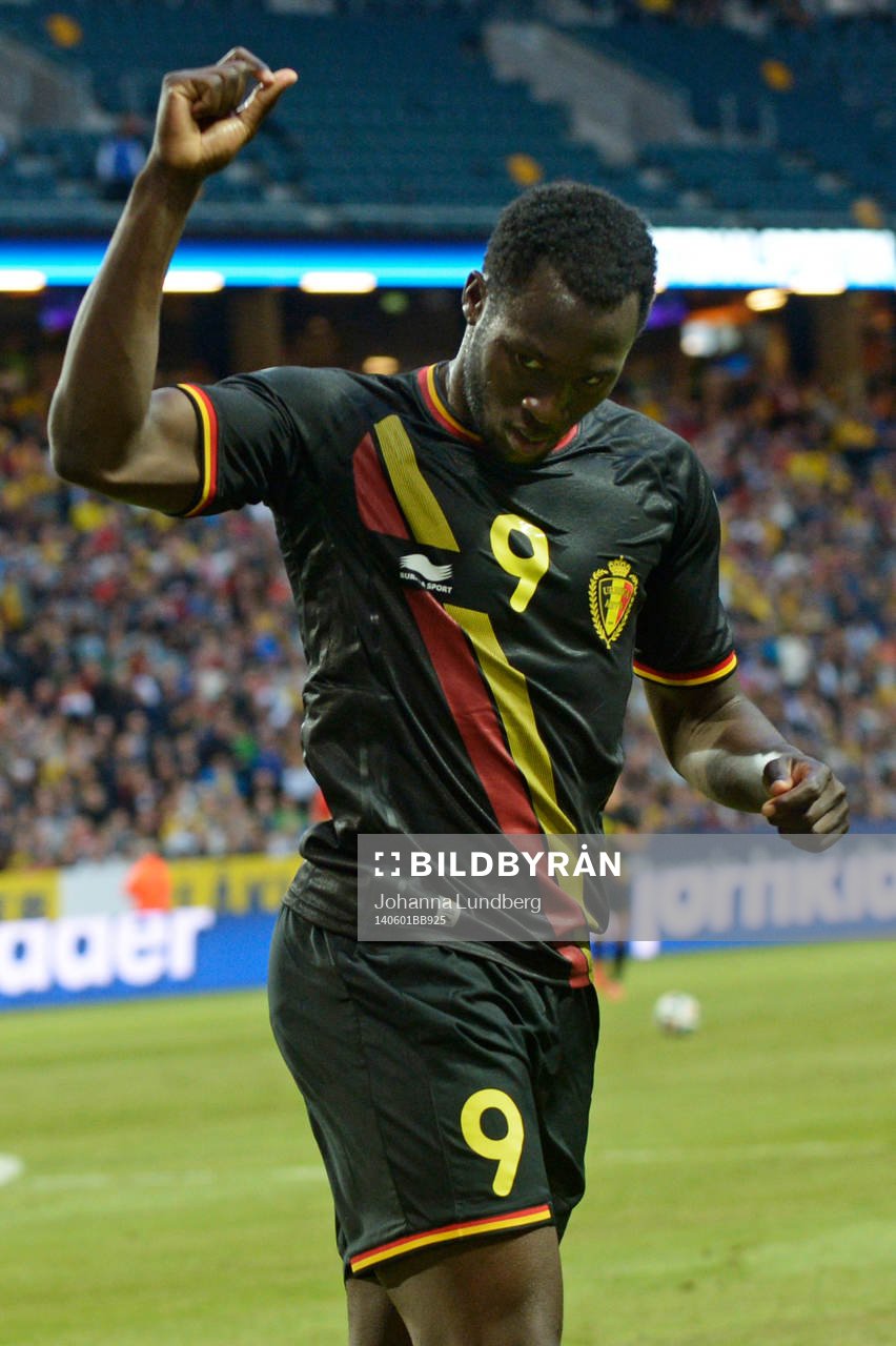 Belgiens Romelu Lukaku jublar