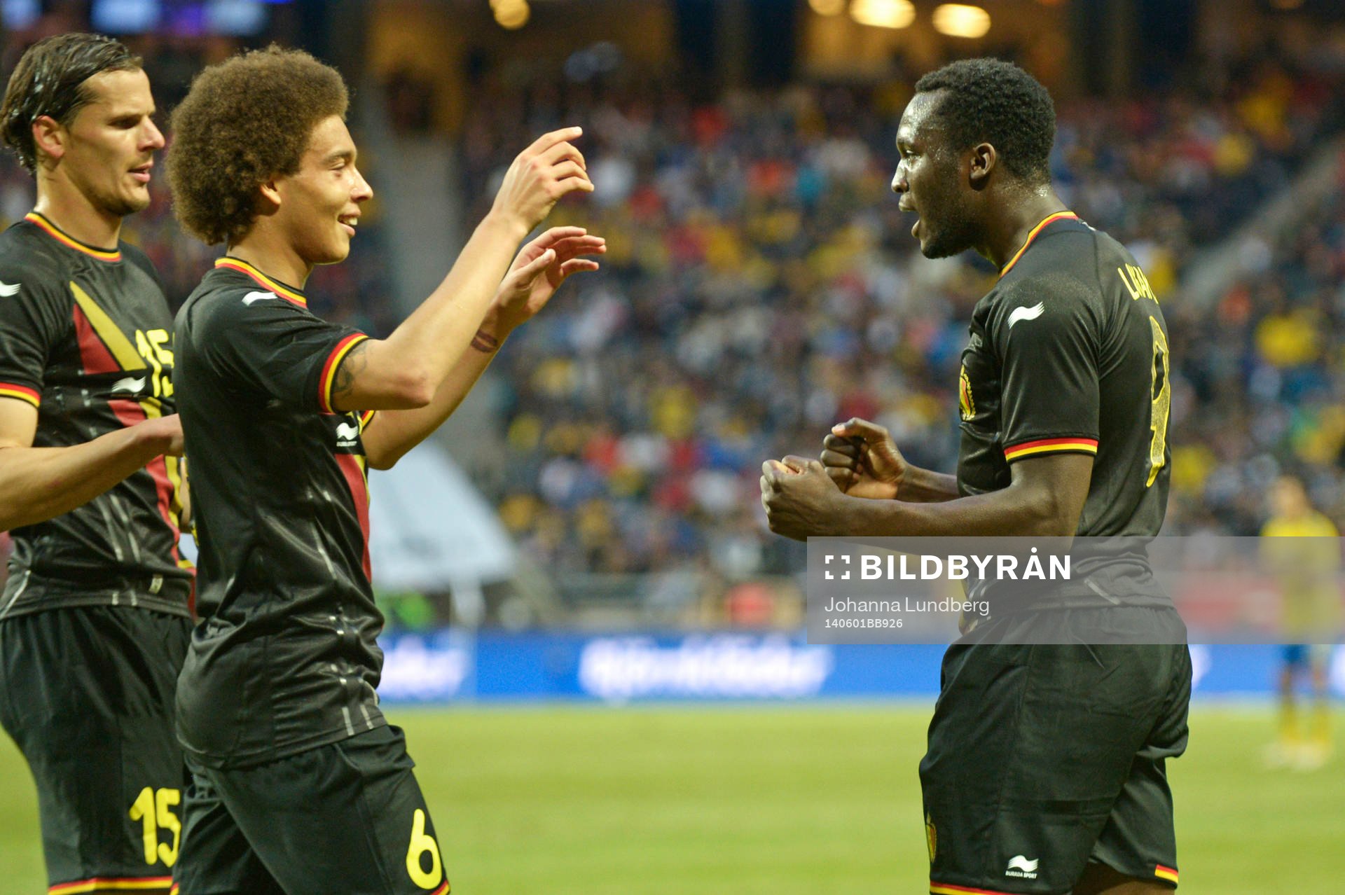 Belgiens Romelu Lukaku jublar