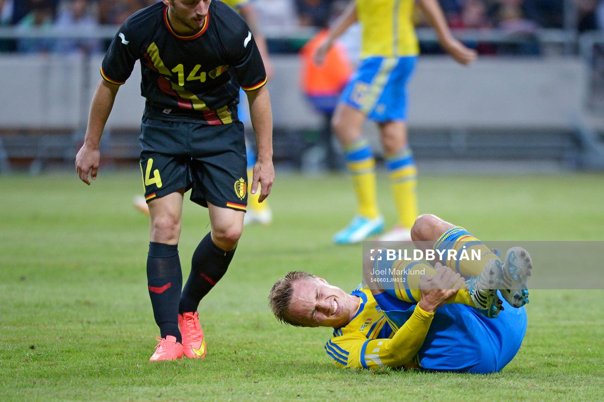 Sveriges Pierre Bengtsson har ont