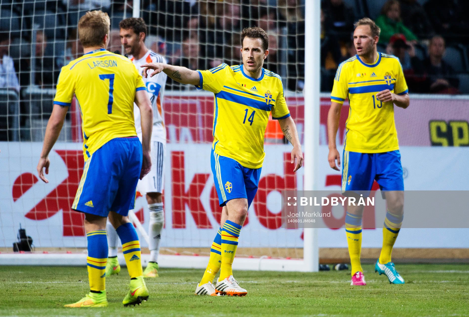 Sveriges Sebastian Larsson, Tobias Hysén och Andreas
