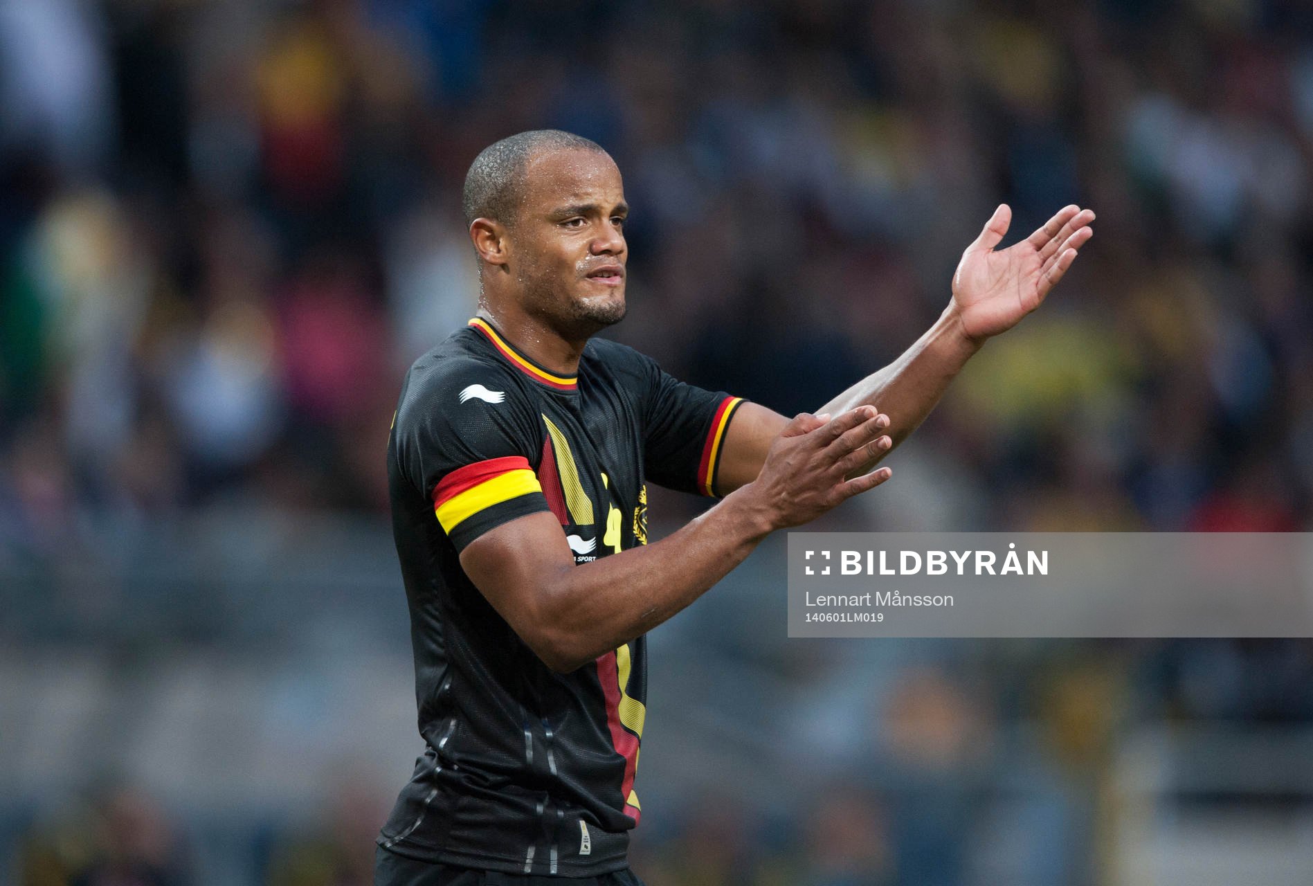Beligiens Vincent Kompany i träningslandskampen i mellan