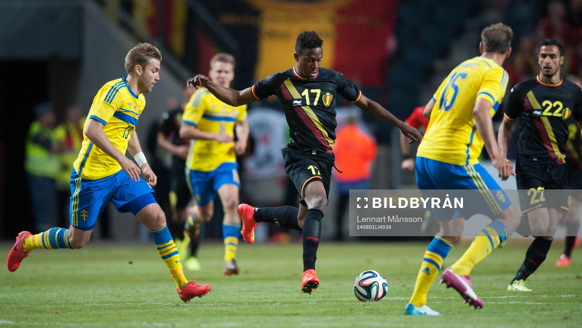 Belgiens Divock Origi i träningslandskampen i mellan