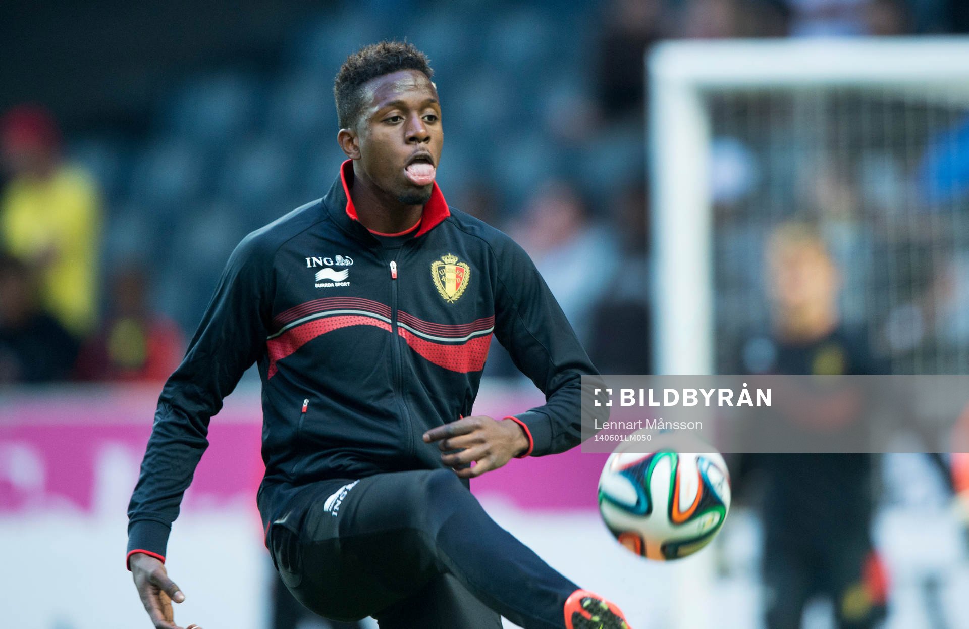 Belgiens Romelu Lukaku  i träningslandskampen i mellan