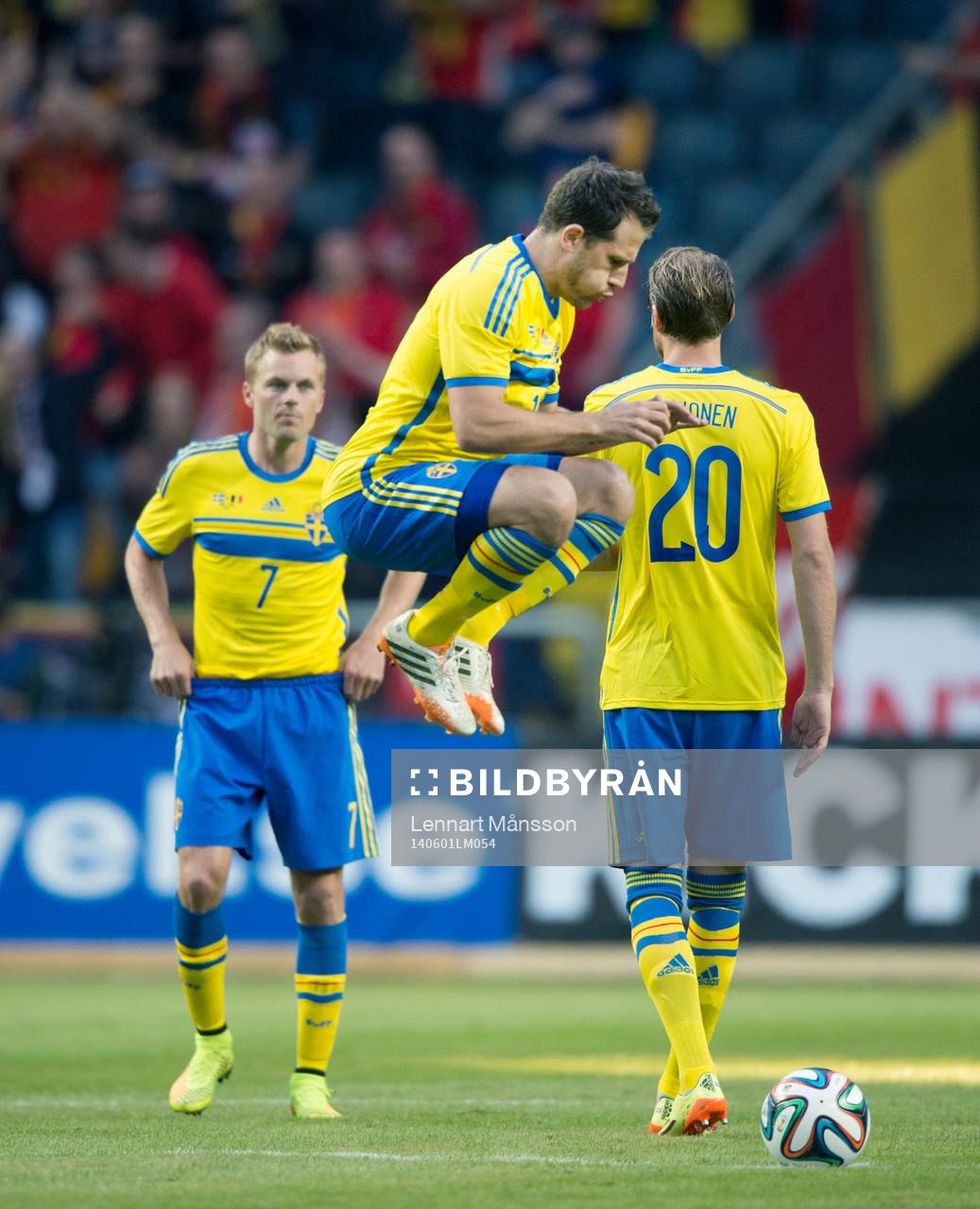 Sveriges Tobias Hysén  i träningslandskampen i mellan