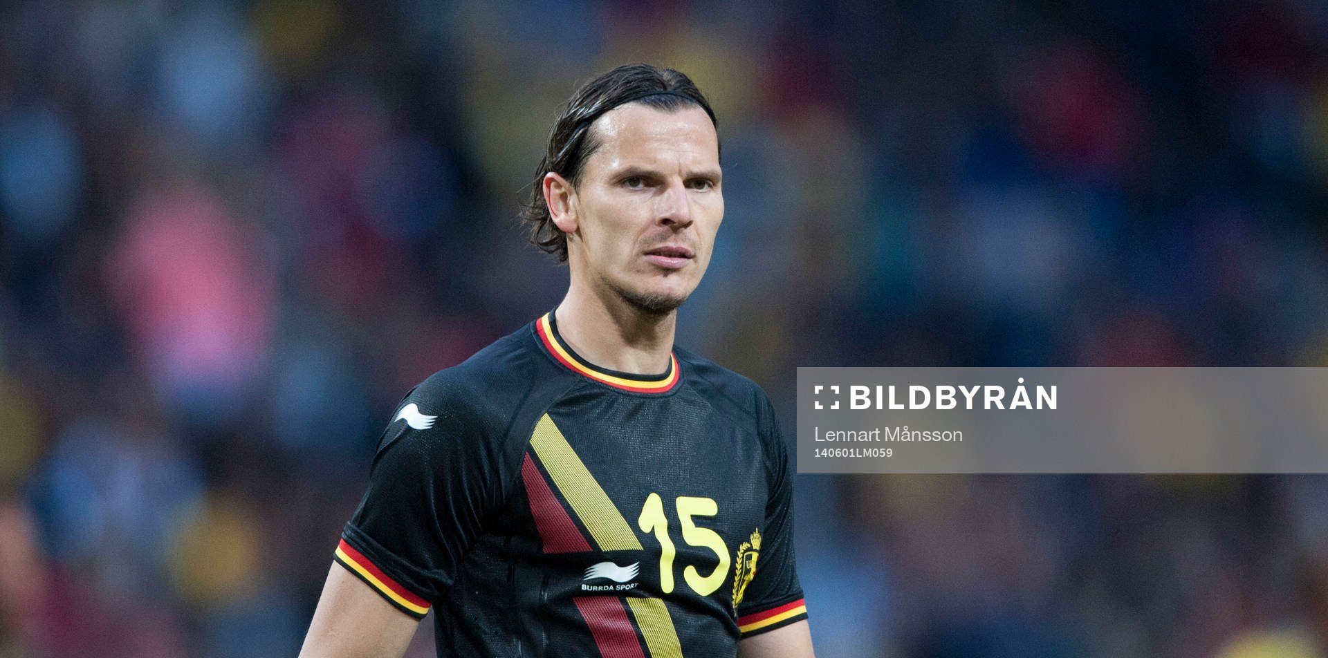 Belgiens Daniel Van Buyten i träningslandskampen i mellan