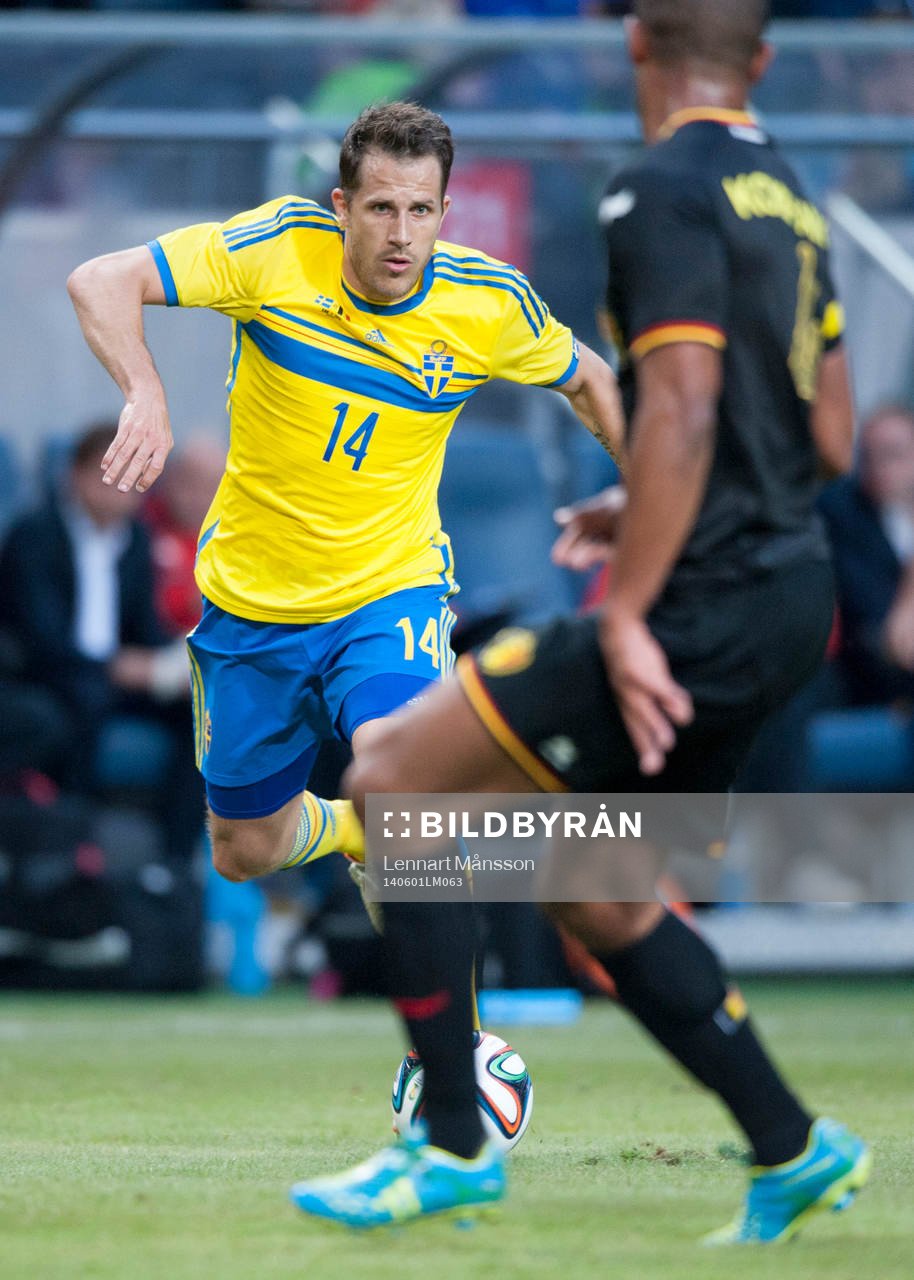 Sveriges Tobias Hysén i träningslandskampen i mellan