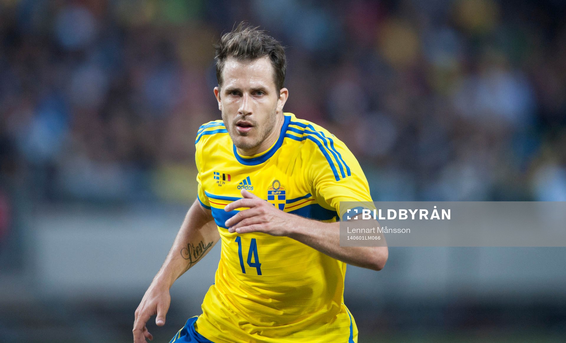 Sveriges Tobias Hysén i träningslandskampen i mellan