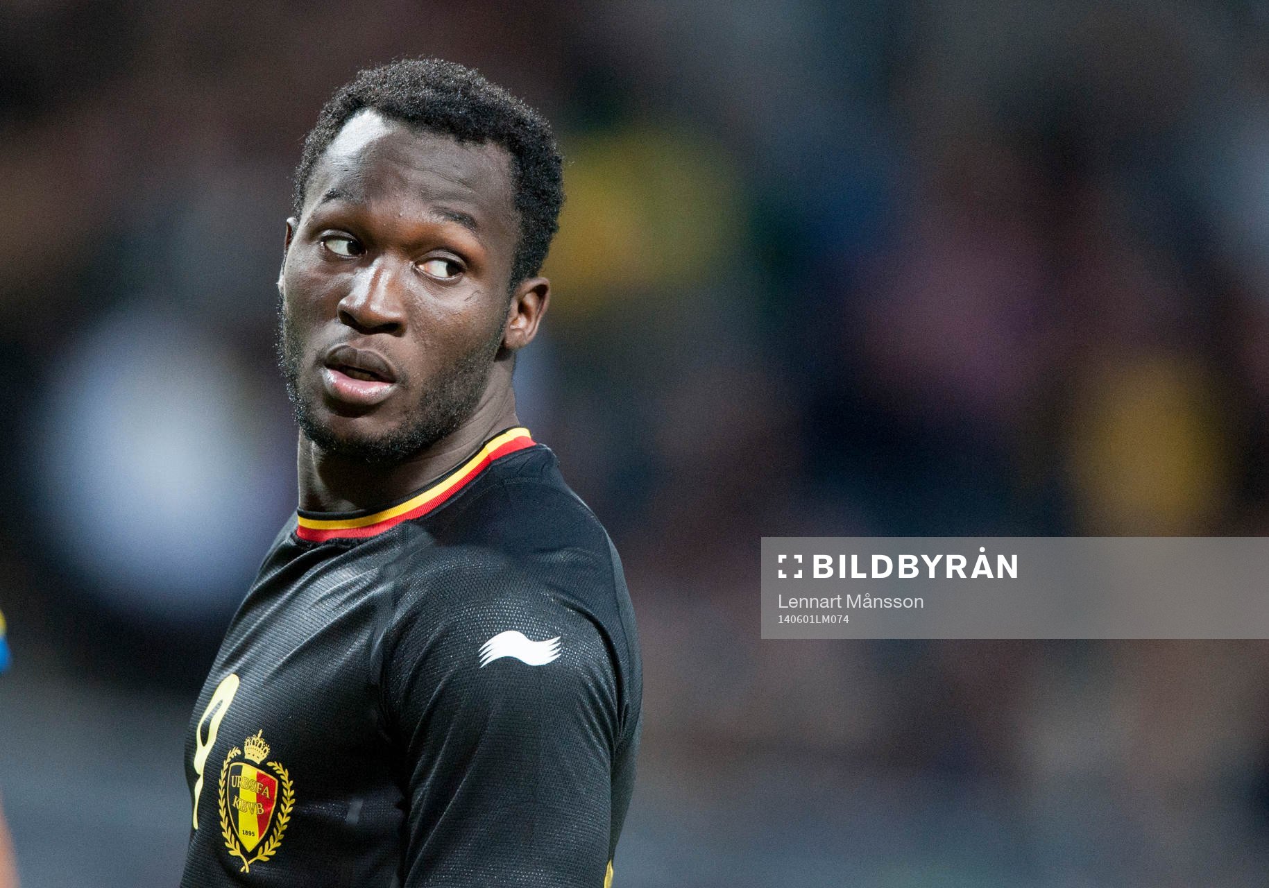Belgiens Romelu Lukaku i träningslandskampen i mellan