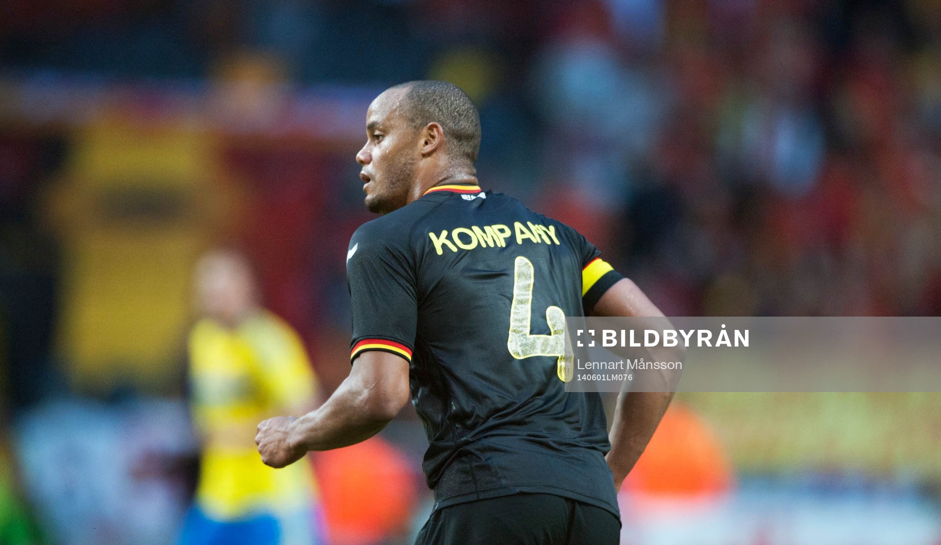 Belgiens Vincent Kompany i träningslandskampen i mellan