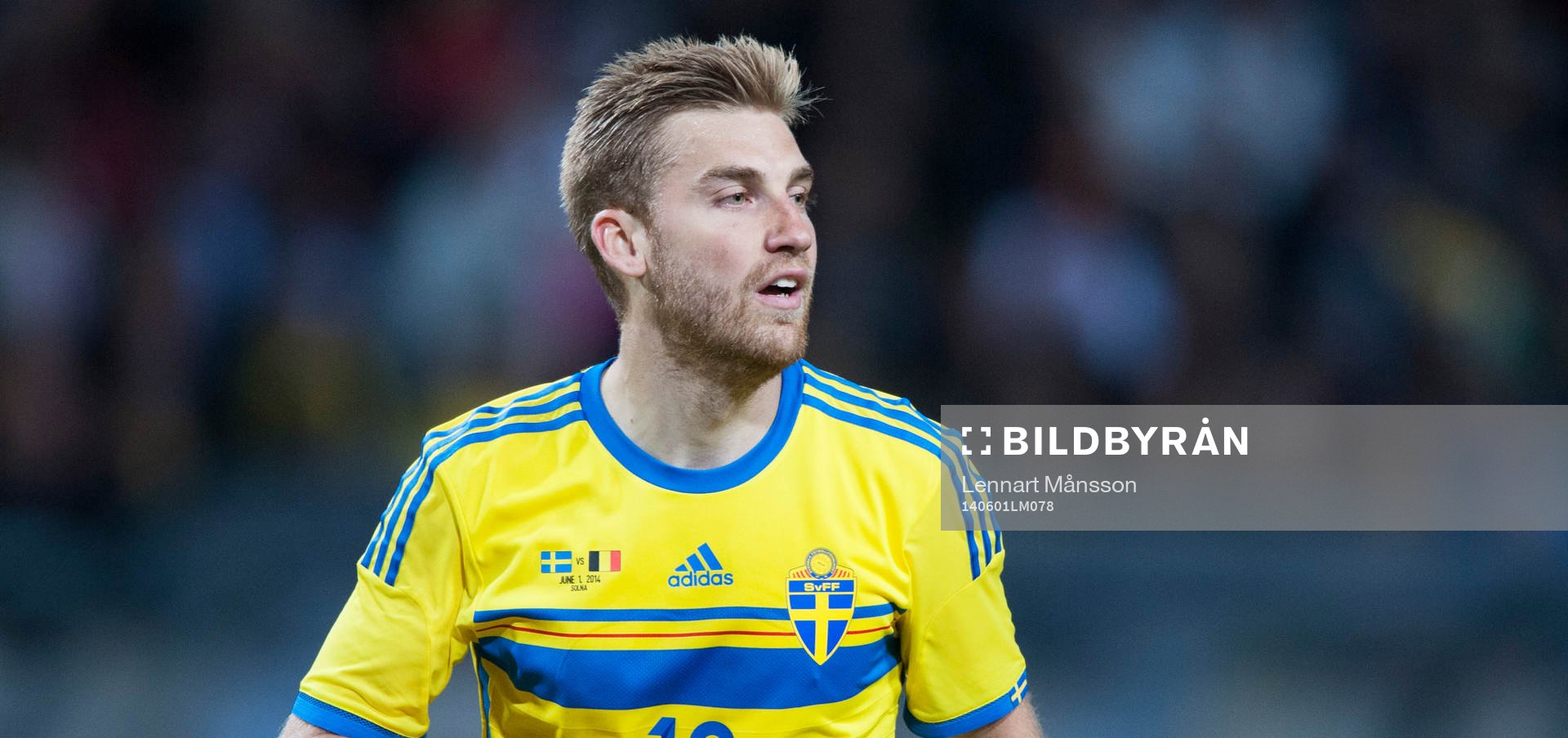 Sveriges Rasmus Bengtsson i träningslandskampen i mellan Sverige och Belgien i Stockholm 1 juni 2014.