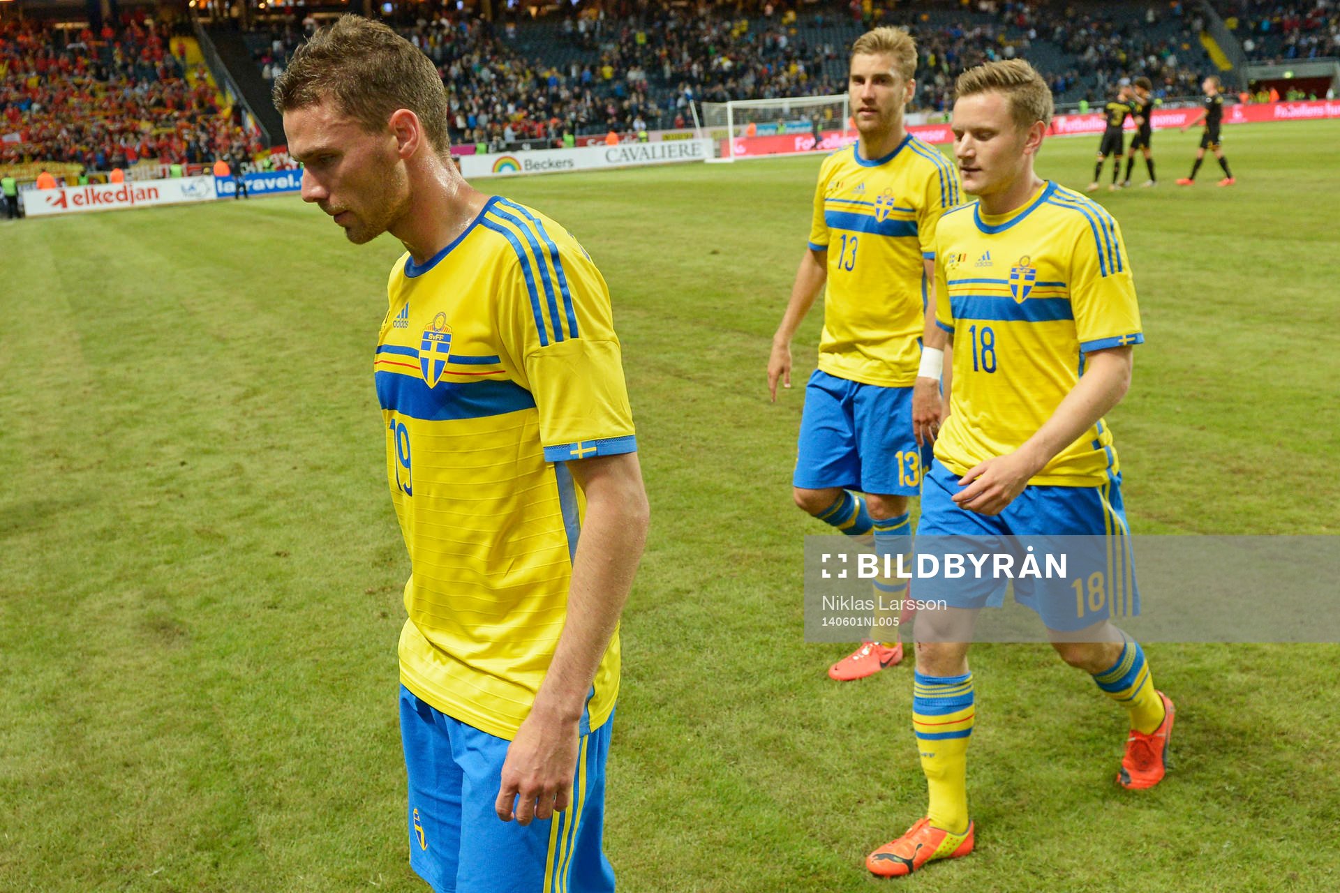Sveriges Marcus Berg Mattias Johansson och Rasmus Bengtsson
