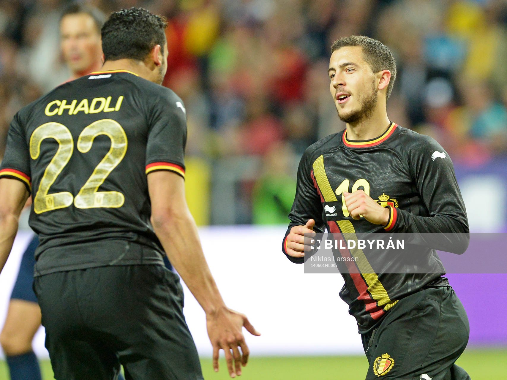 Belgiens Eden Hazard jublar
