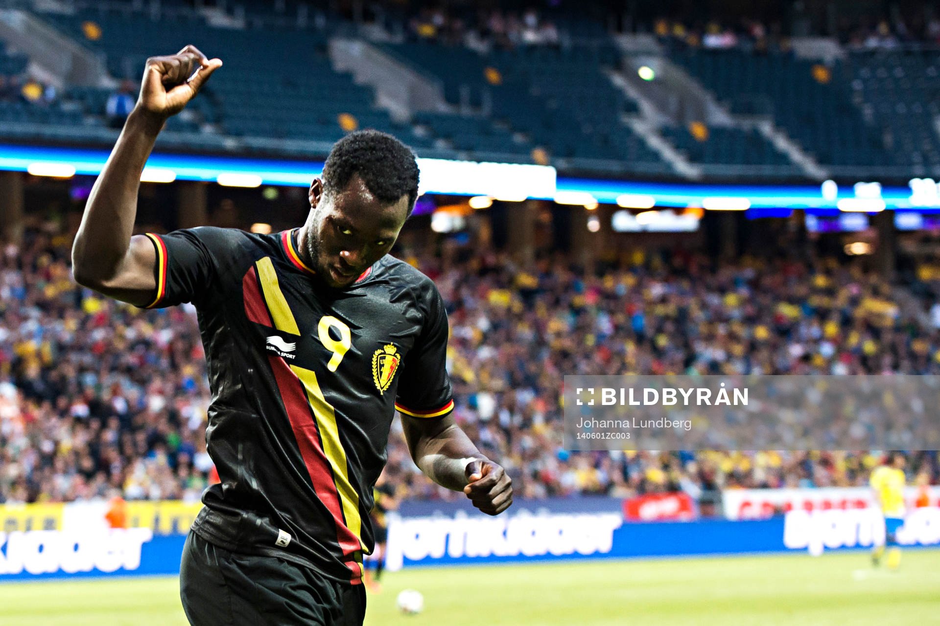 Belgiens Romelu Lukaku jublar