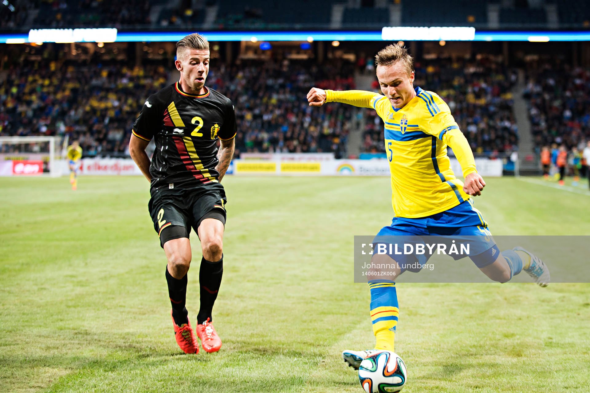 Sveriges Pierre Bengtsson mot Belgiens Toby Alderweireld