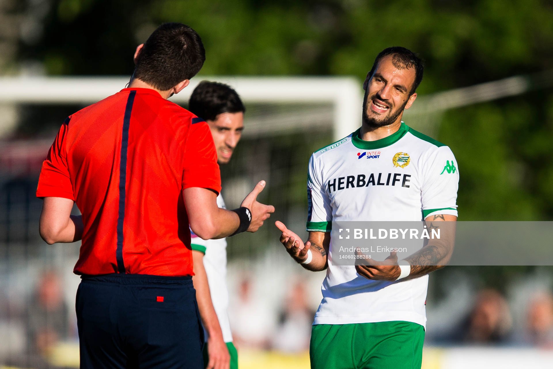 Domare Nermin Cisic och Hammarbys Marko Mihajlovic