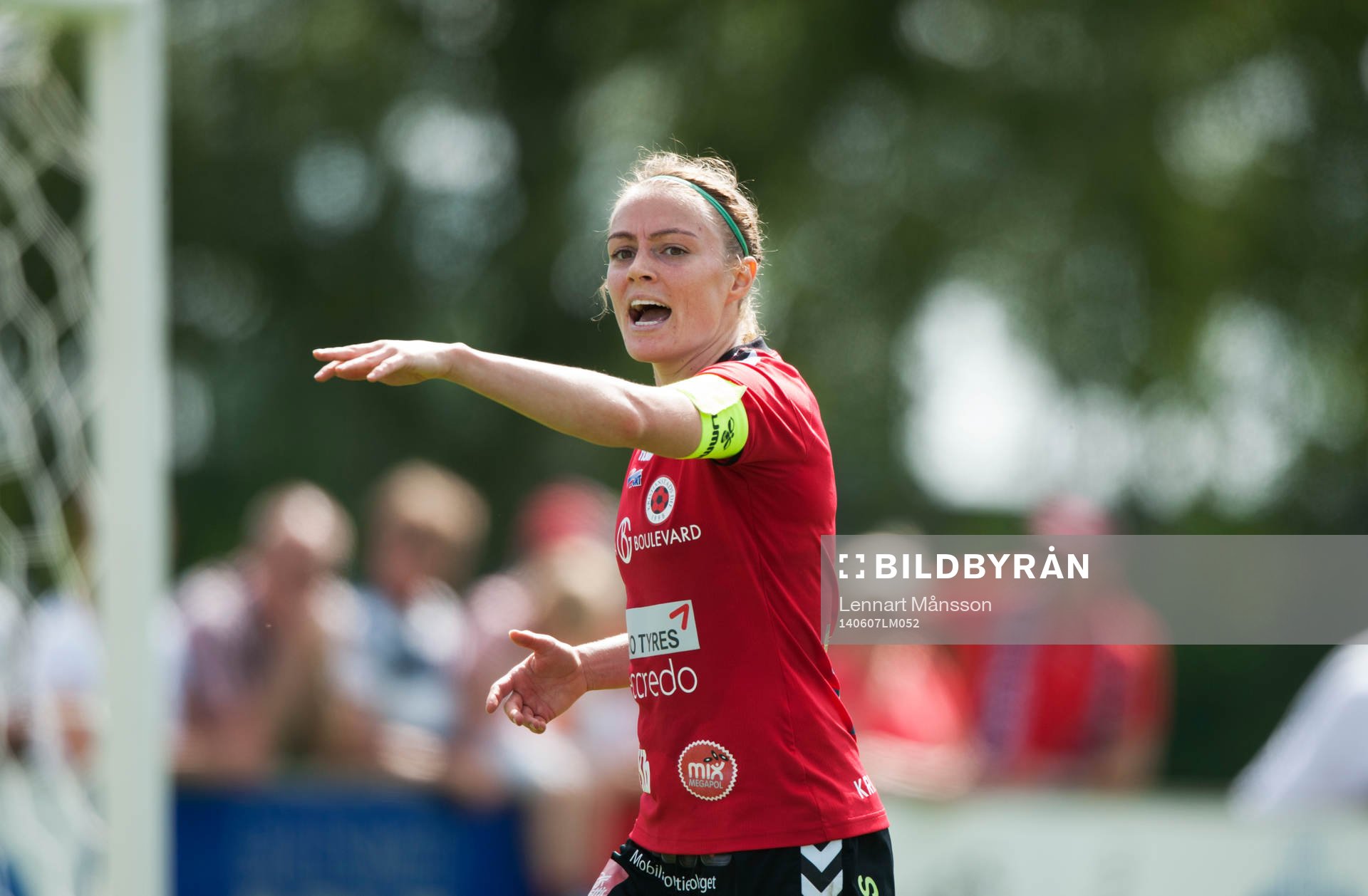 Kristianstads lagkapten Sif Atladottir i matchen i damallsvenskan mellan Kristianstad och Vittsjö i Kristianstad 7 juni.