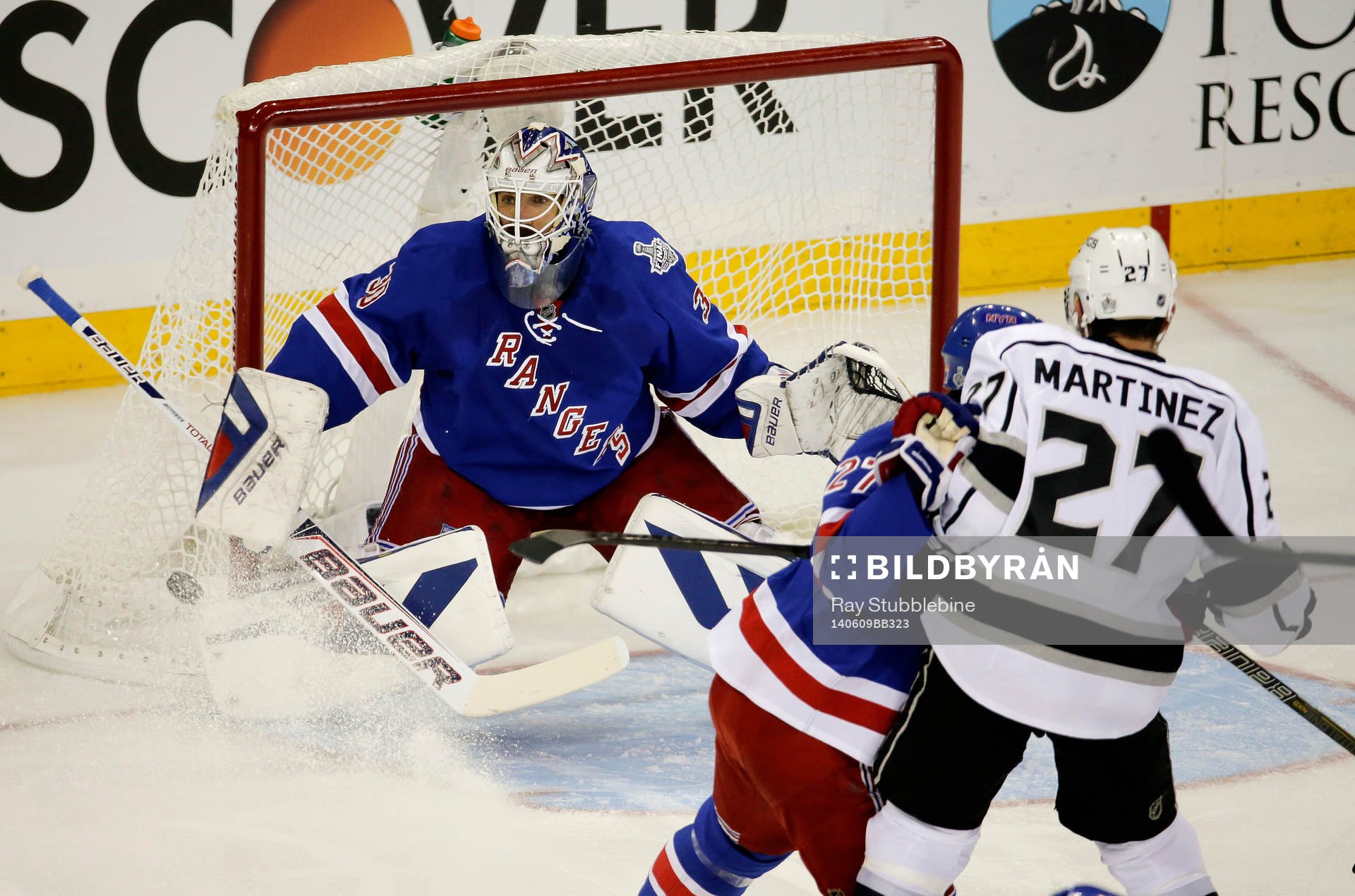 New York Rangers goalie Henrik Lundqvist (30) makes a save