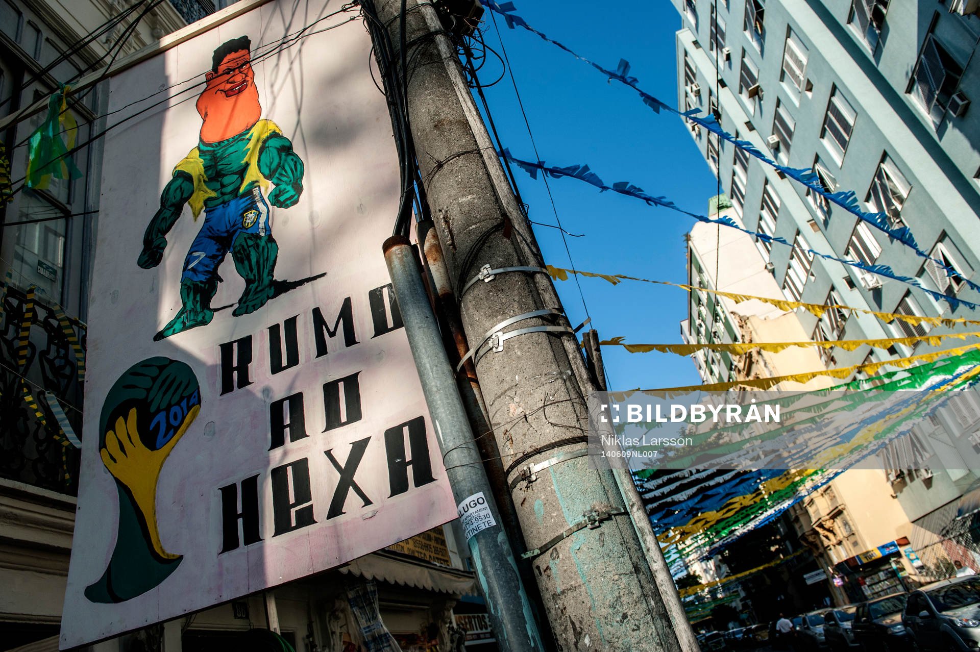 Hulk på en skylt. Miljöbilder i Rio de Janeiro