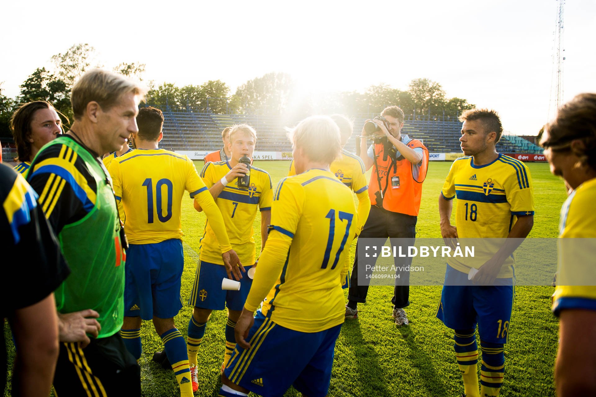 Sveriges spelare dricker vatten