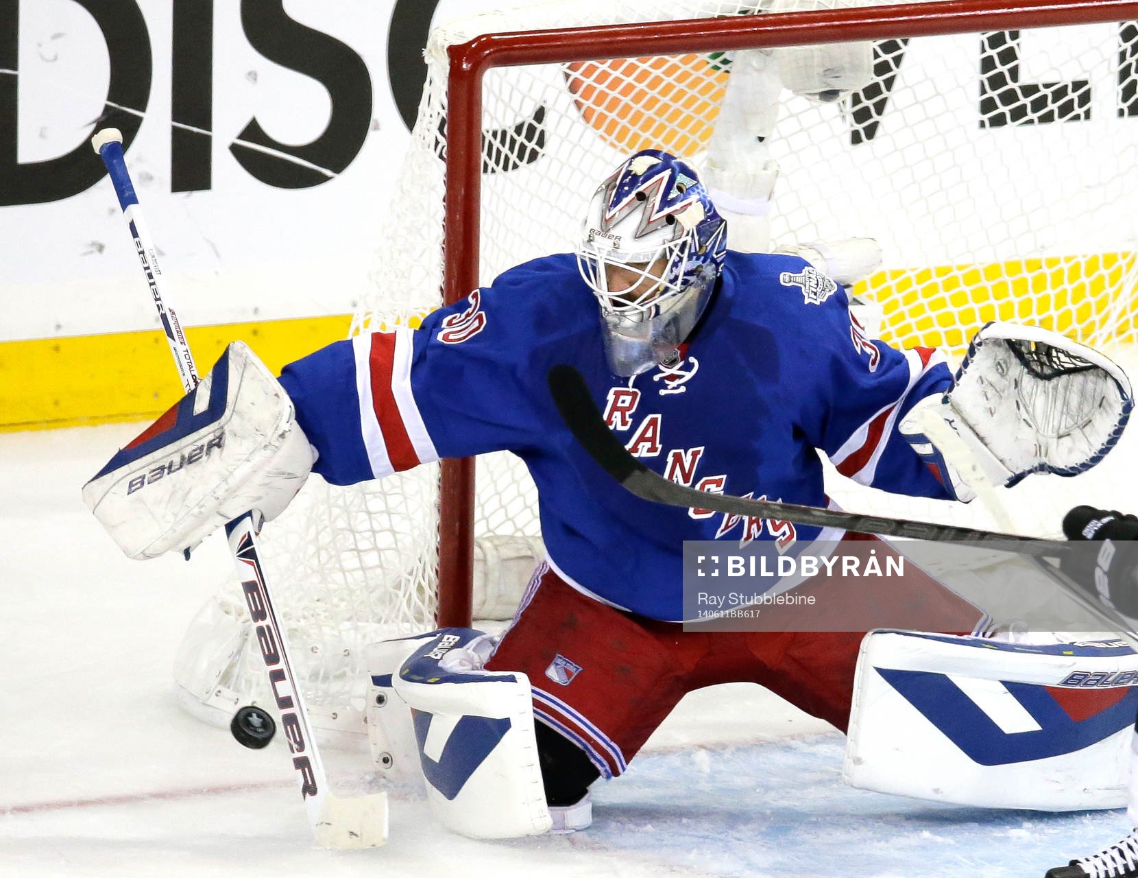 New York Rangers goalie Henrik Lundqvist (30) makes a save