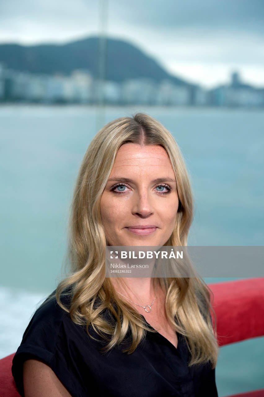 Johanna Frändén i SVTs studio