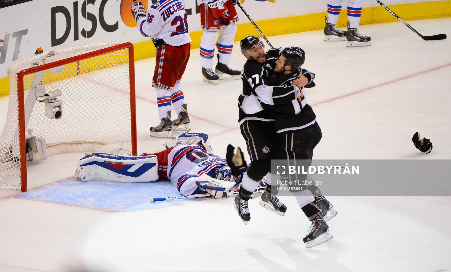 New York Rangers goaltender Henrik Lundqvist lies