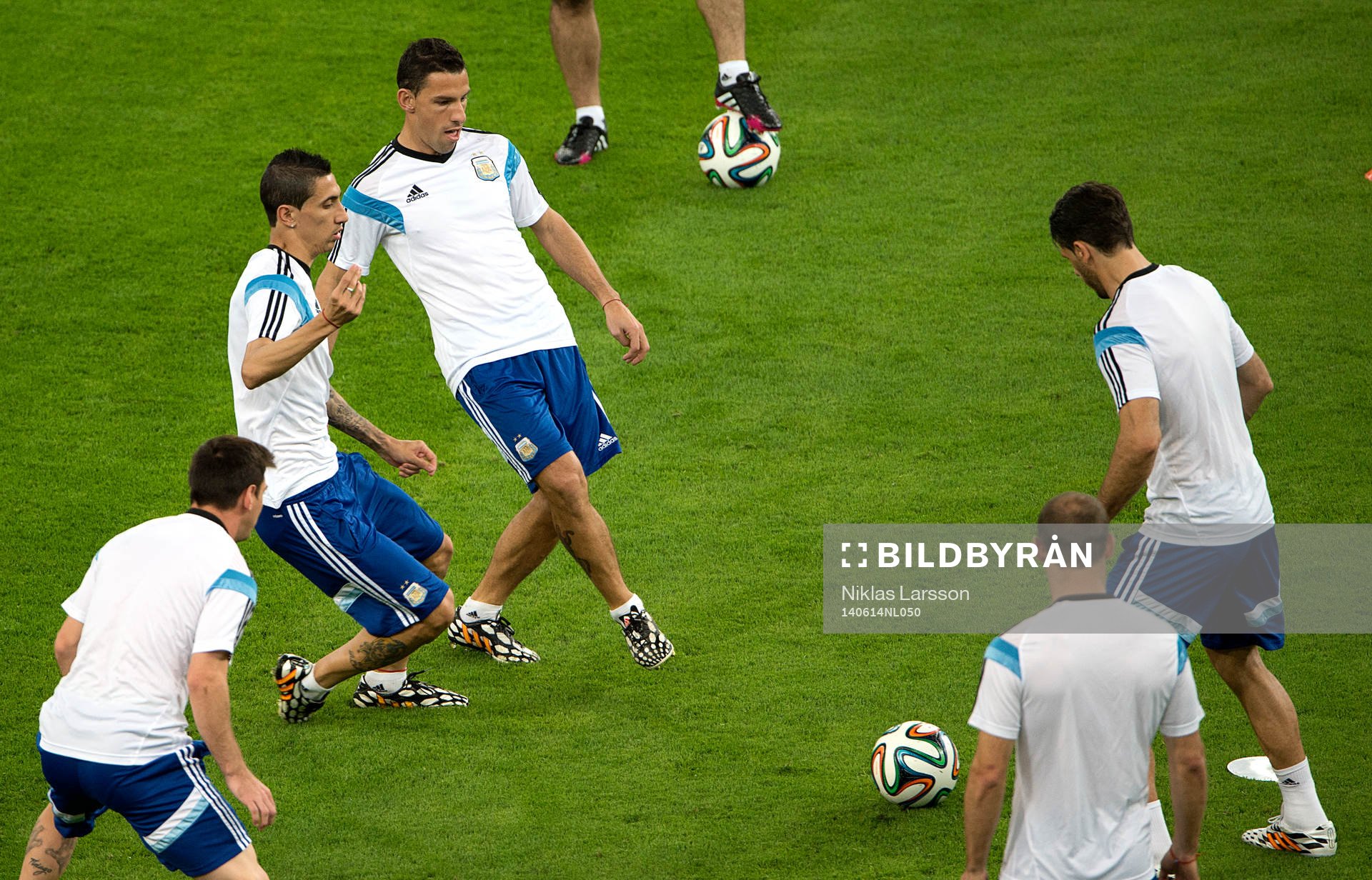 Argentinas Angel Di Maria och Maxi Rodriguez