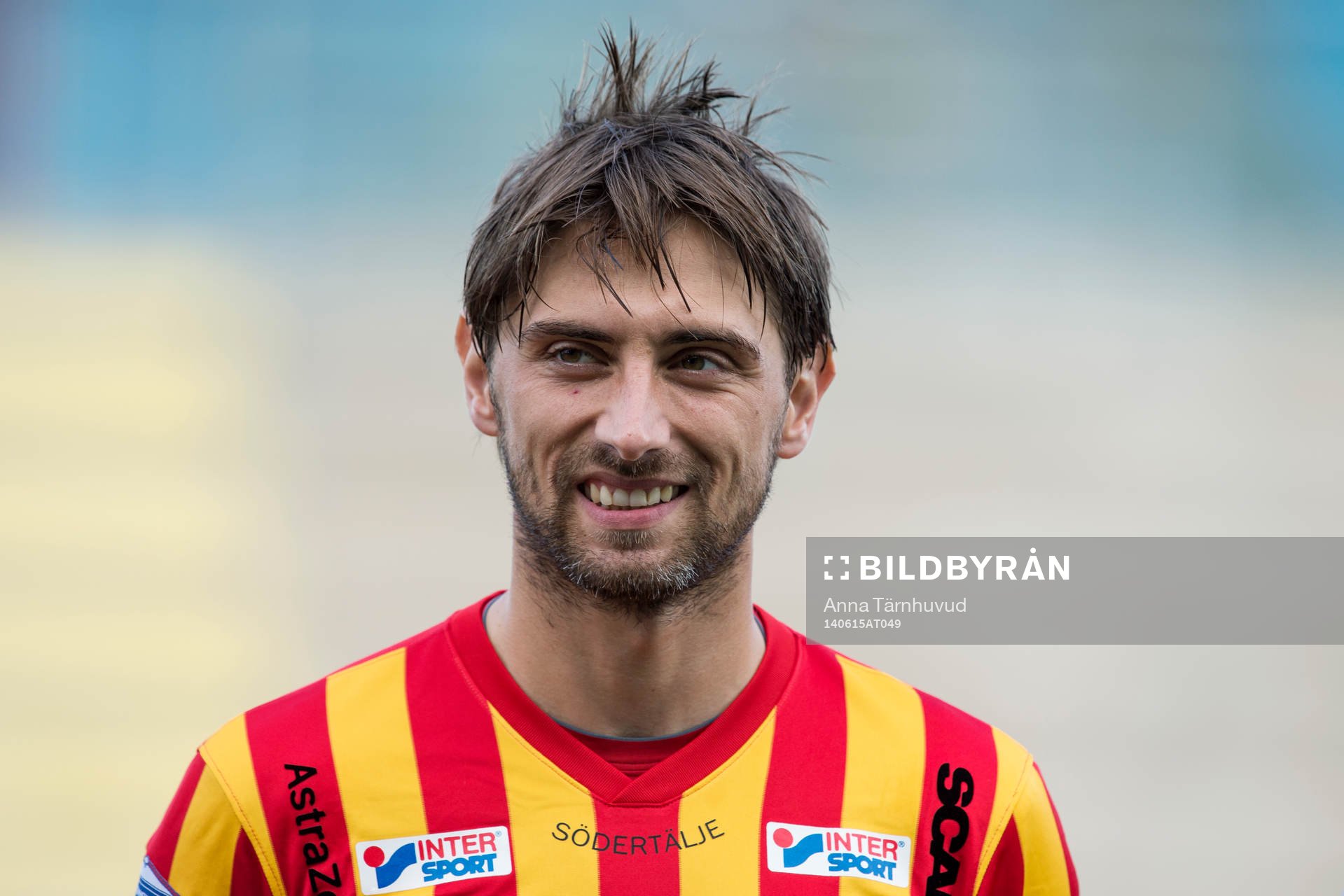 Porträtt på Syrianskas Louay Chanko under fotbollsmatchen i Superettan mellan Syrianska och Värnamo den 15 juni 2014.