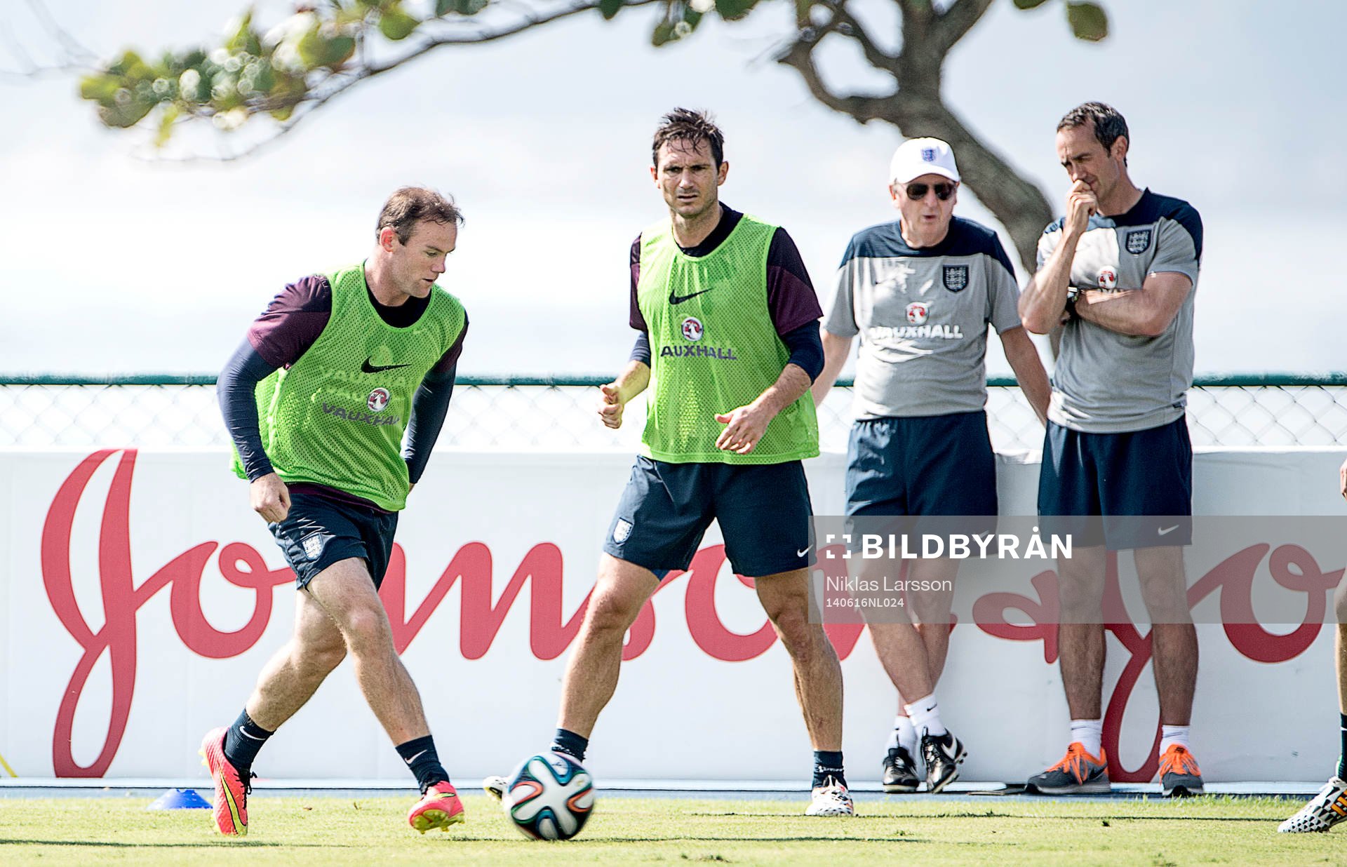 Englands Wayne Rooney, Frank Lampard, tränare Roy Hodgson