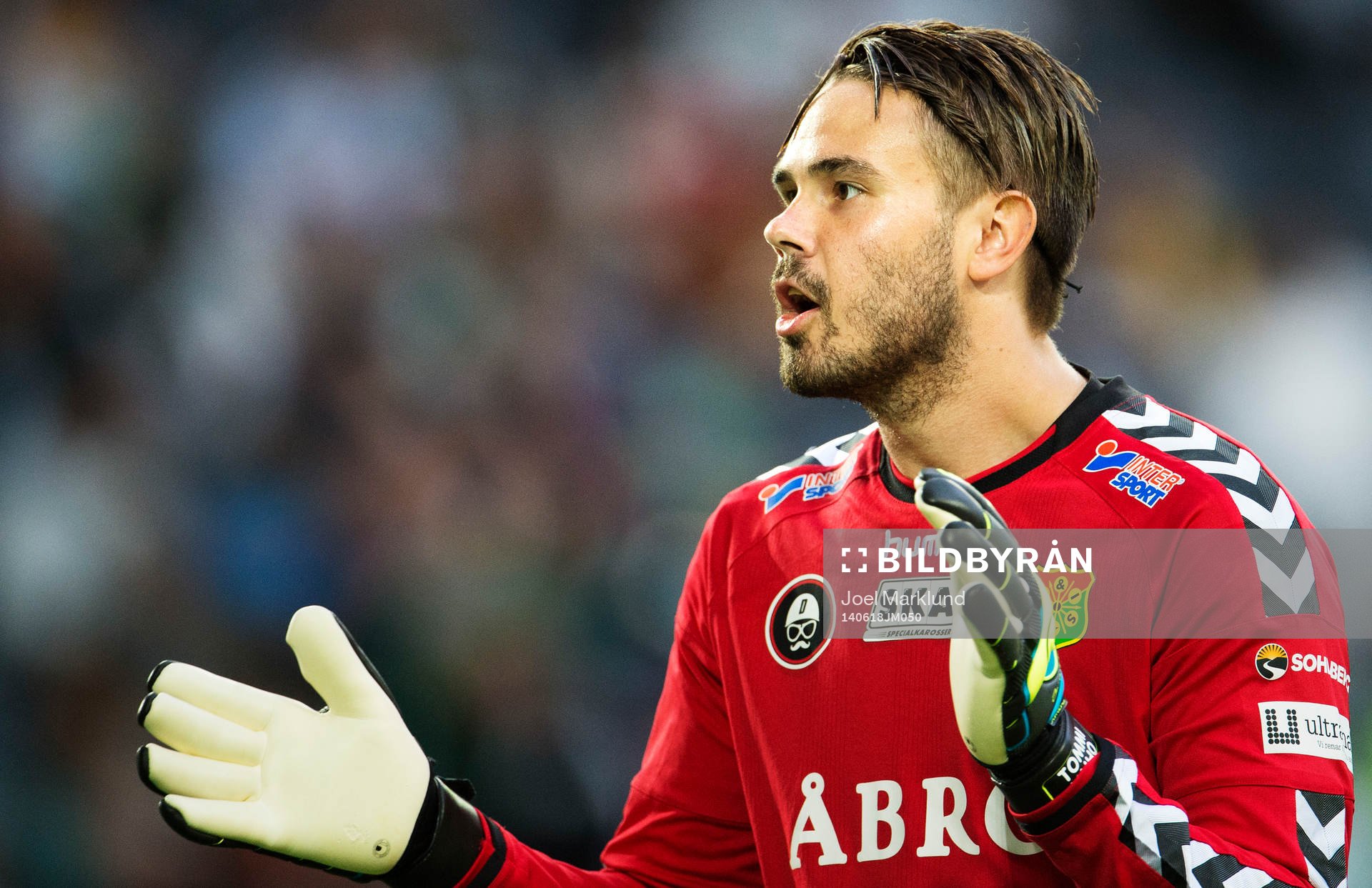 GAIS målvakt Tommi Vaiho under fotbollsmatchen i Superettan mellan Hammarby och GAIS den 18 juni 2014 i Stockholm.